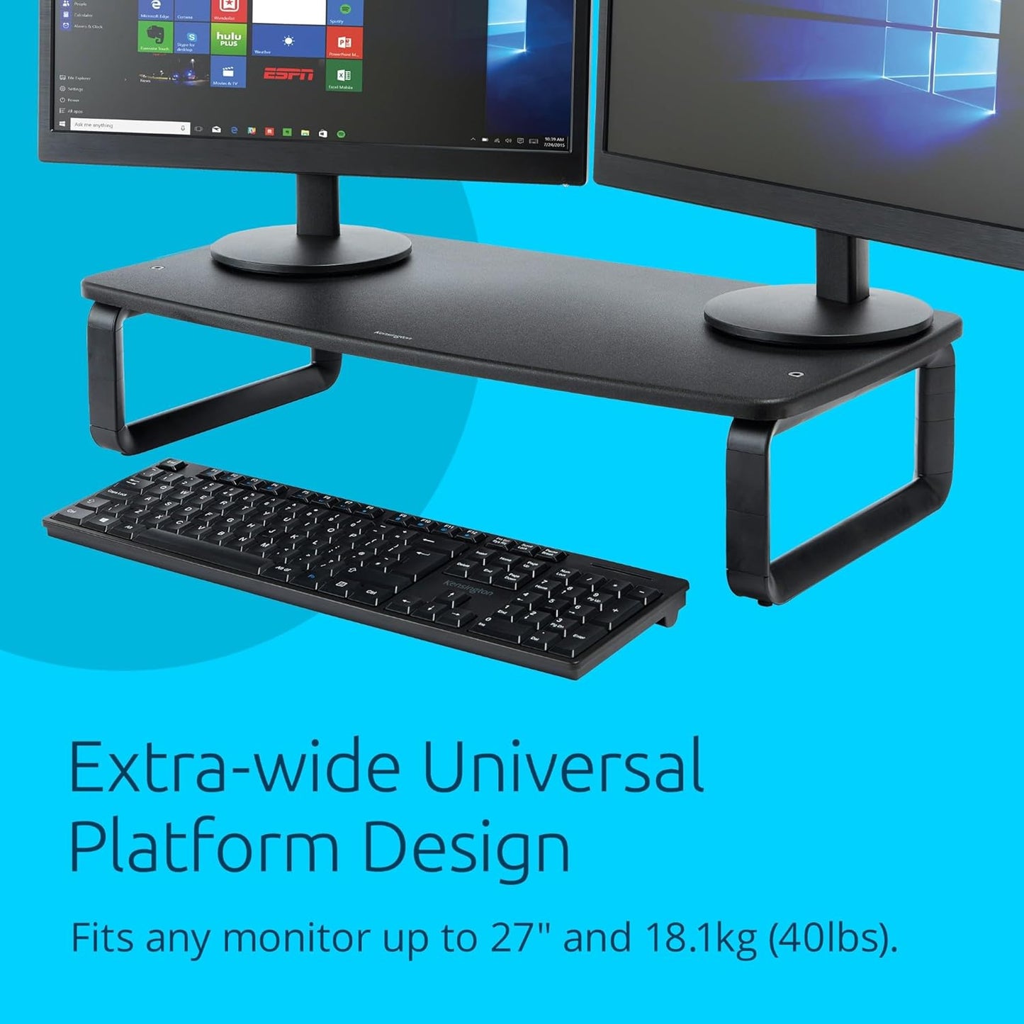 SmartFit Monitorstand für breite Bildschirme, Schwarz Bis 27 Zoll Monitor Extra breit