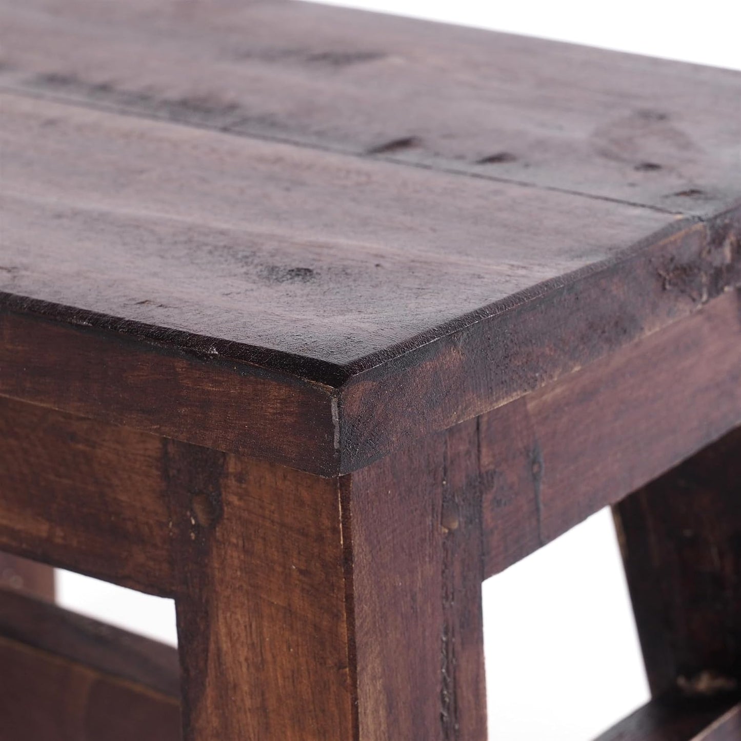 Rustikaler Hocker, 03 Dunkelbraun