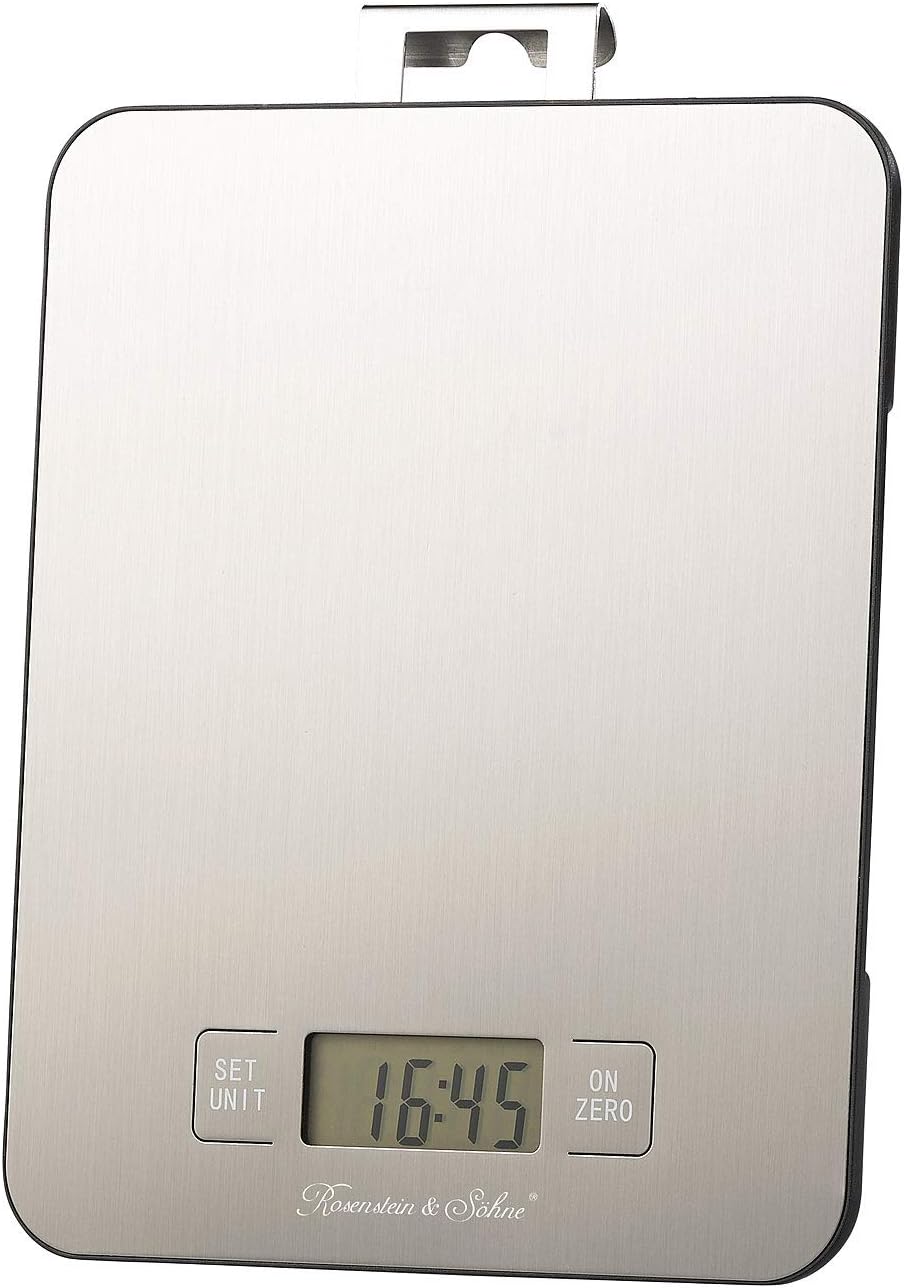 Digitale Edelstahl-Küchenwaage mit Timer (bis 15 kg)