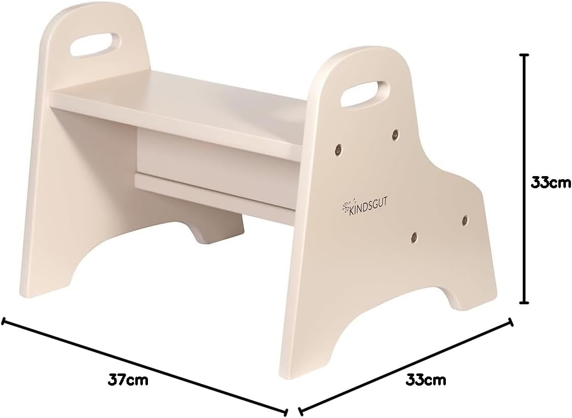 Holztritt-Hocker mit 2 Stufen, Sand