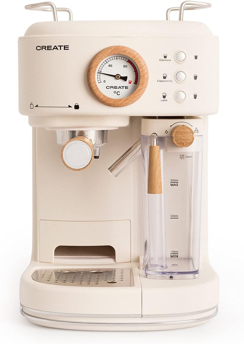 Thera Retro Pro Halbautomatische Kaffeemaschine, Cremeweiss