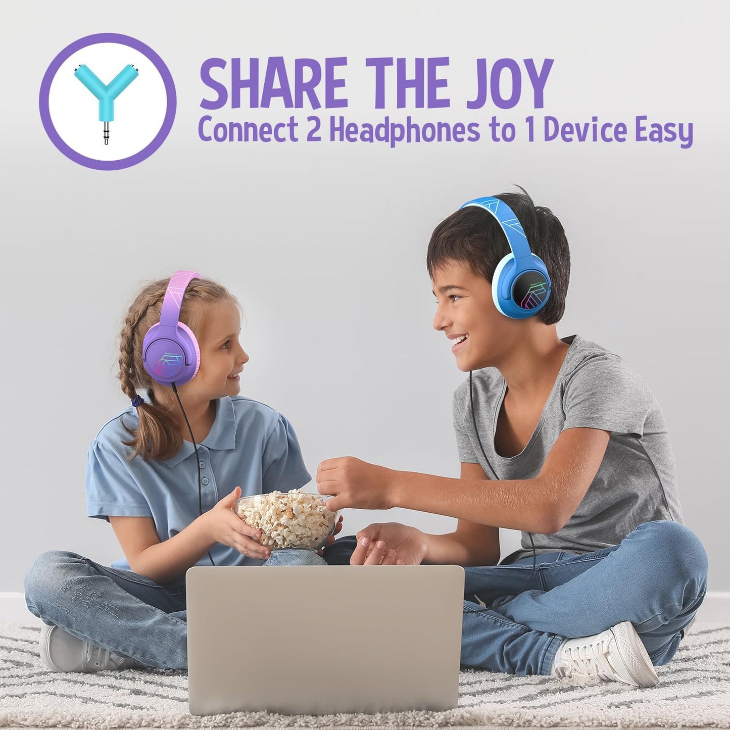 Bobo Bluetooth-Kopfhörer für Kinder, Lila