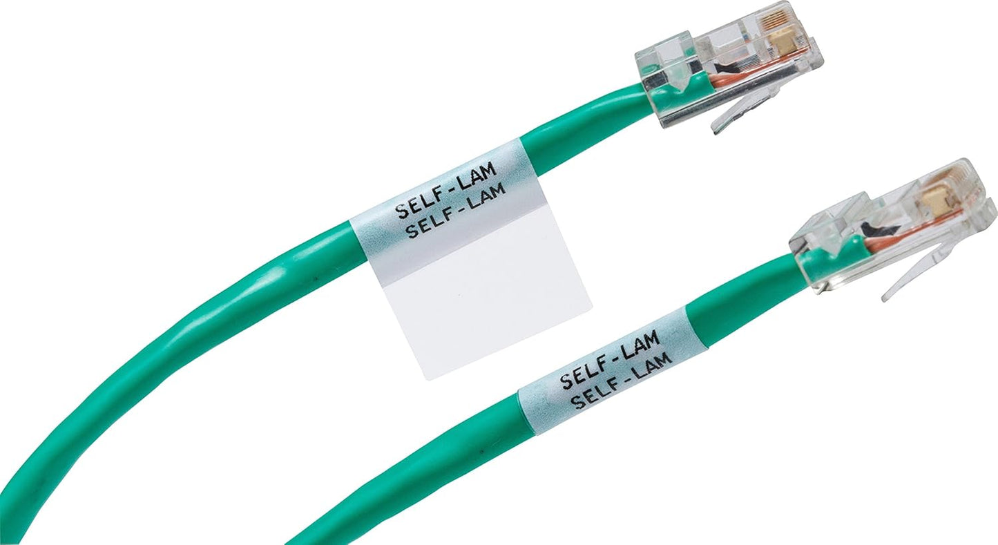 Vinyl-Etikettenrolle M21-750-427 (19 mm x 4,3 m), Etikett Self-Laminating Vinyl - Schwarz auf Weiss, 19.05 mm x 4.30 m Leitung und Kabel ID & Labor