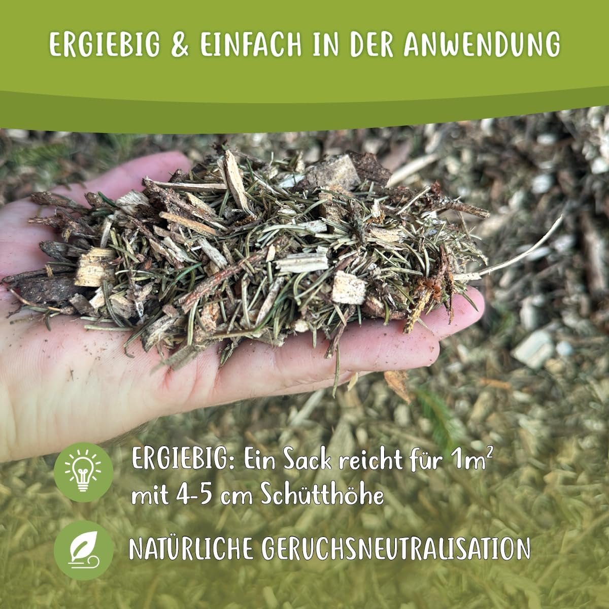 Waldboden-Einstreu mit Tannen & Fichtennadeln, 40 Liter (2er Pack)