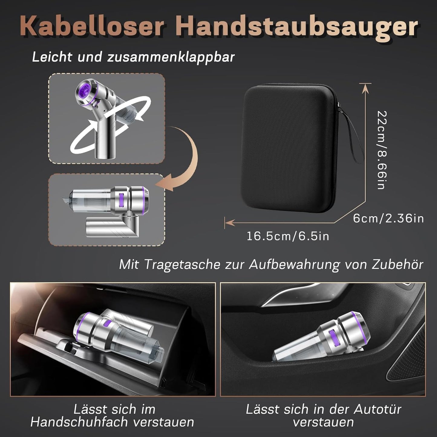 Kabelloser 4-in-1 Handstaubsauger, Silber