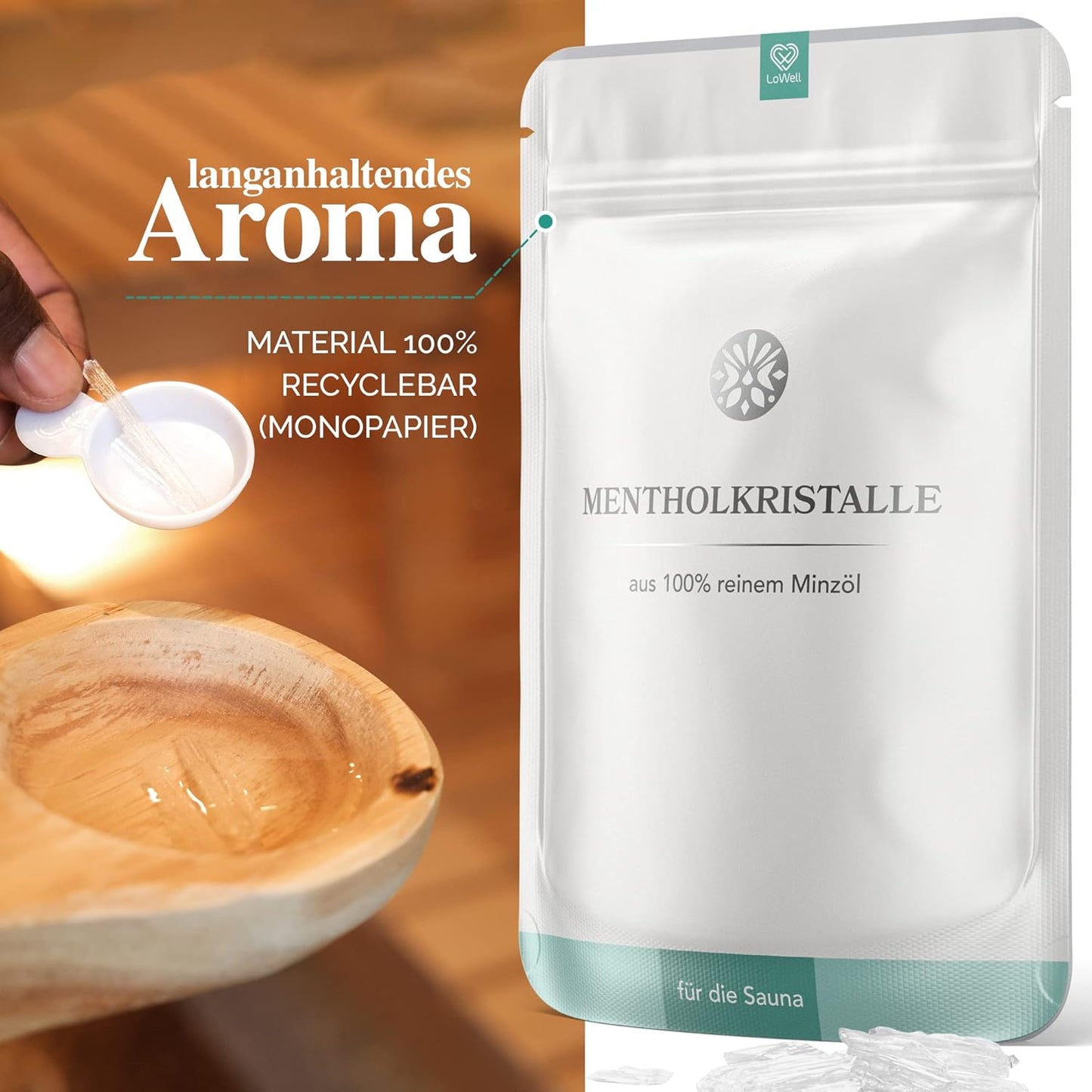 Mentholkristalle für Sauna, Nachfüllbeutel 500 g (1er Pack)