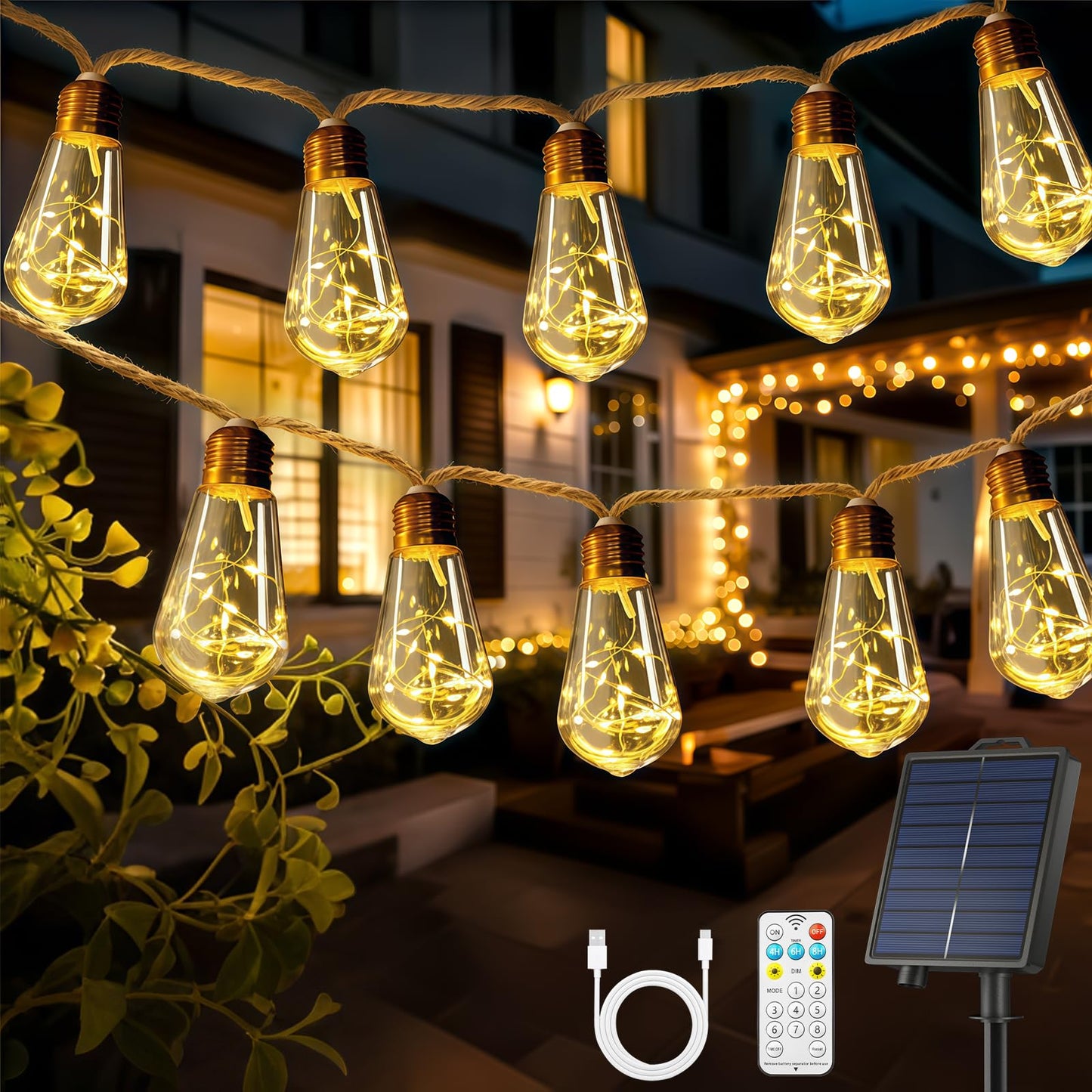 Solar Lichterkette mit 16 Glühbirnen (S17), 10M
