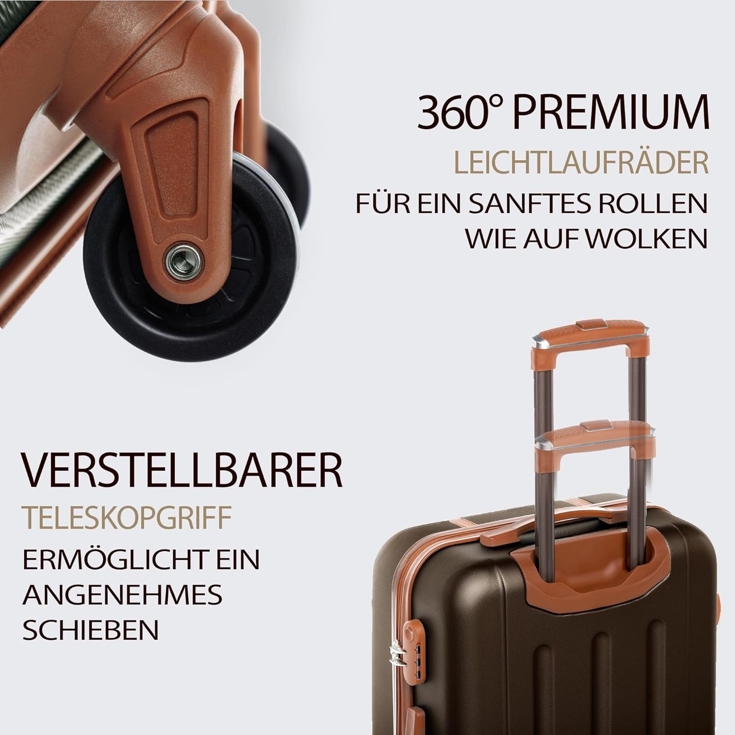 Kofferset 3-teilig, 3er Set ; Cafe