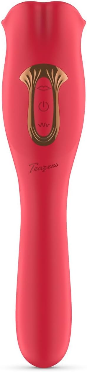 Vibrator mit Klitorisstimulator, Rot