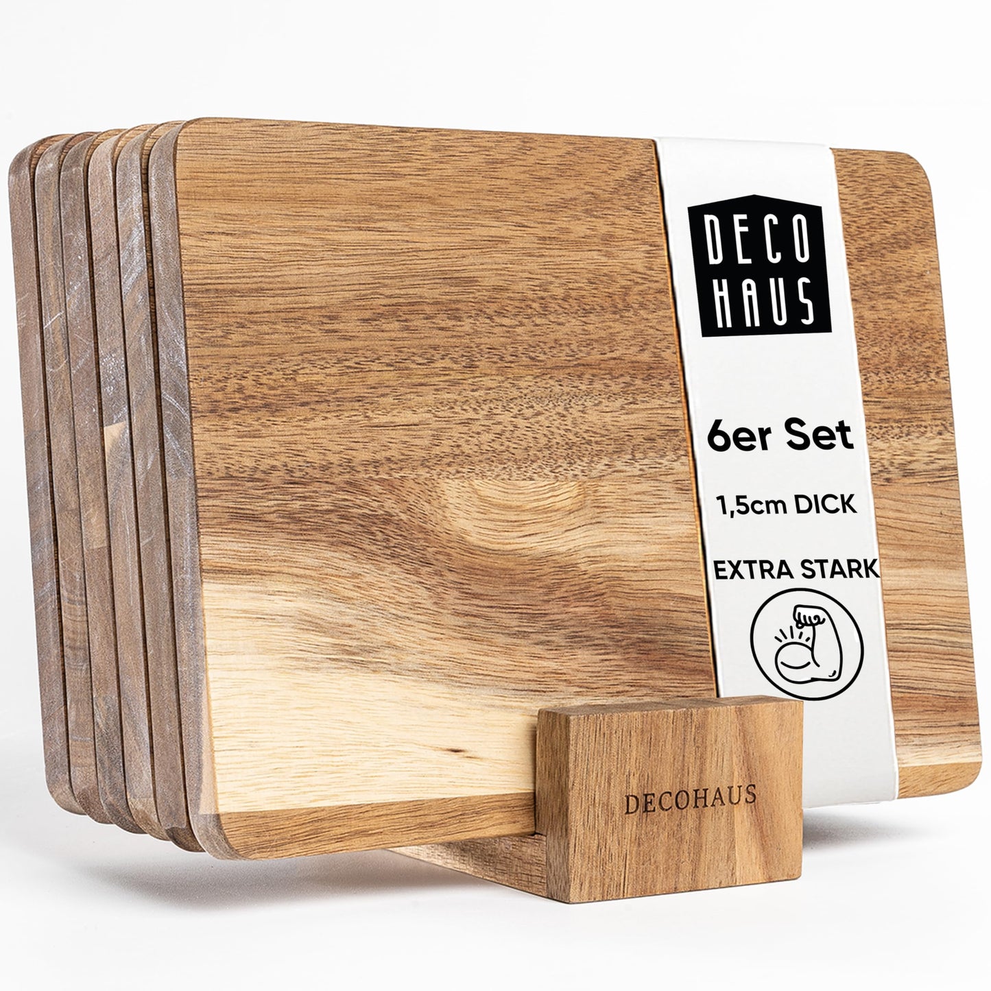 Vesperbrett-Set, 6er Set, Akazienholz