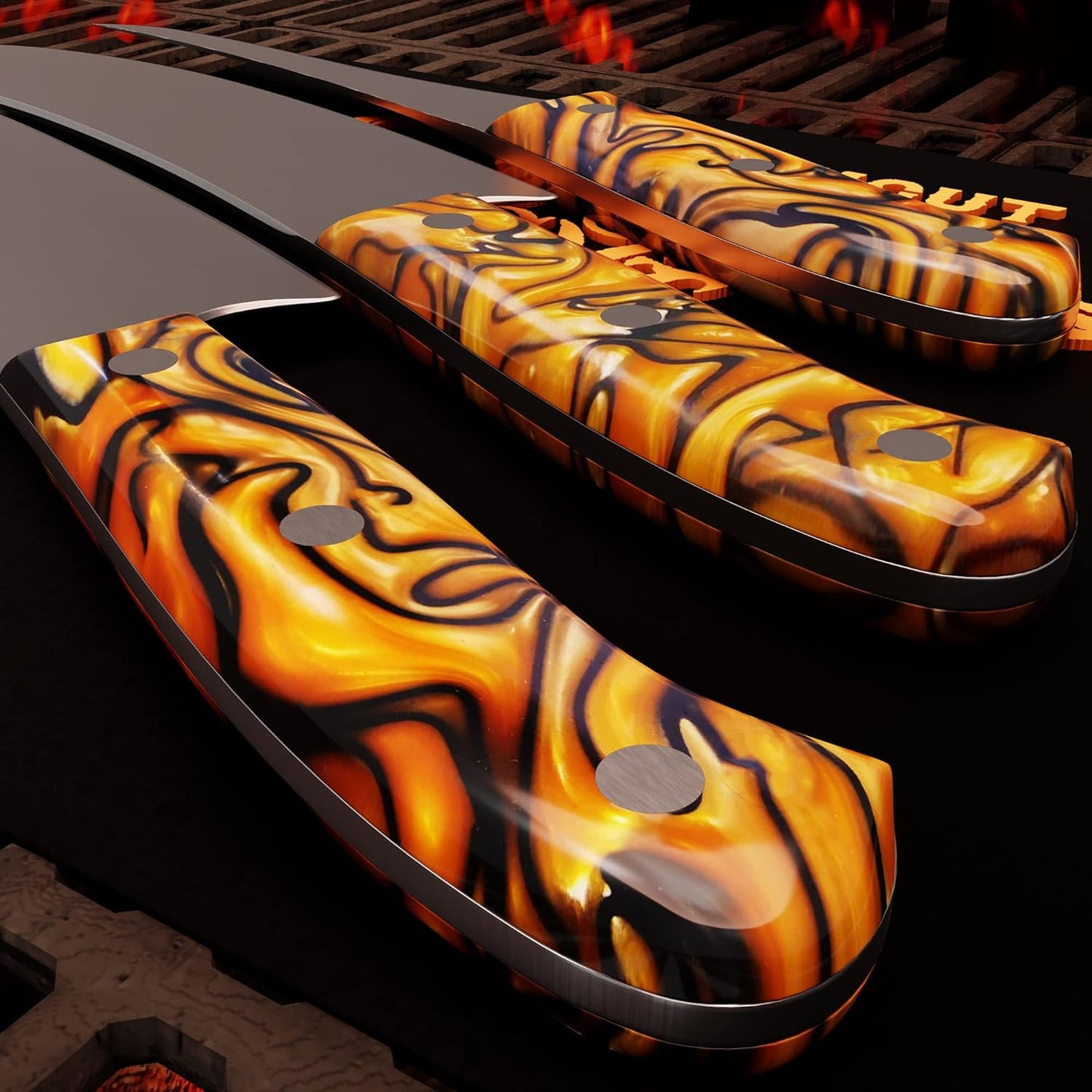 PremiumCut Messer Set, Spicy Orange / 3 Teilig - BBQ