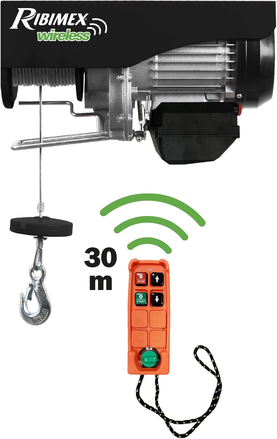 Elektrischer Flaschenzug mit Fernsteuerung, 200/400 kg