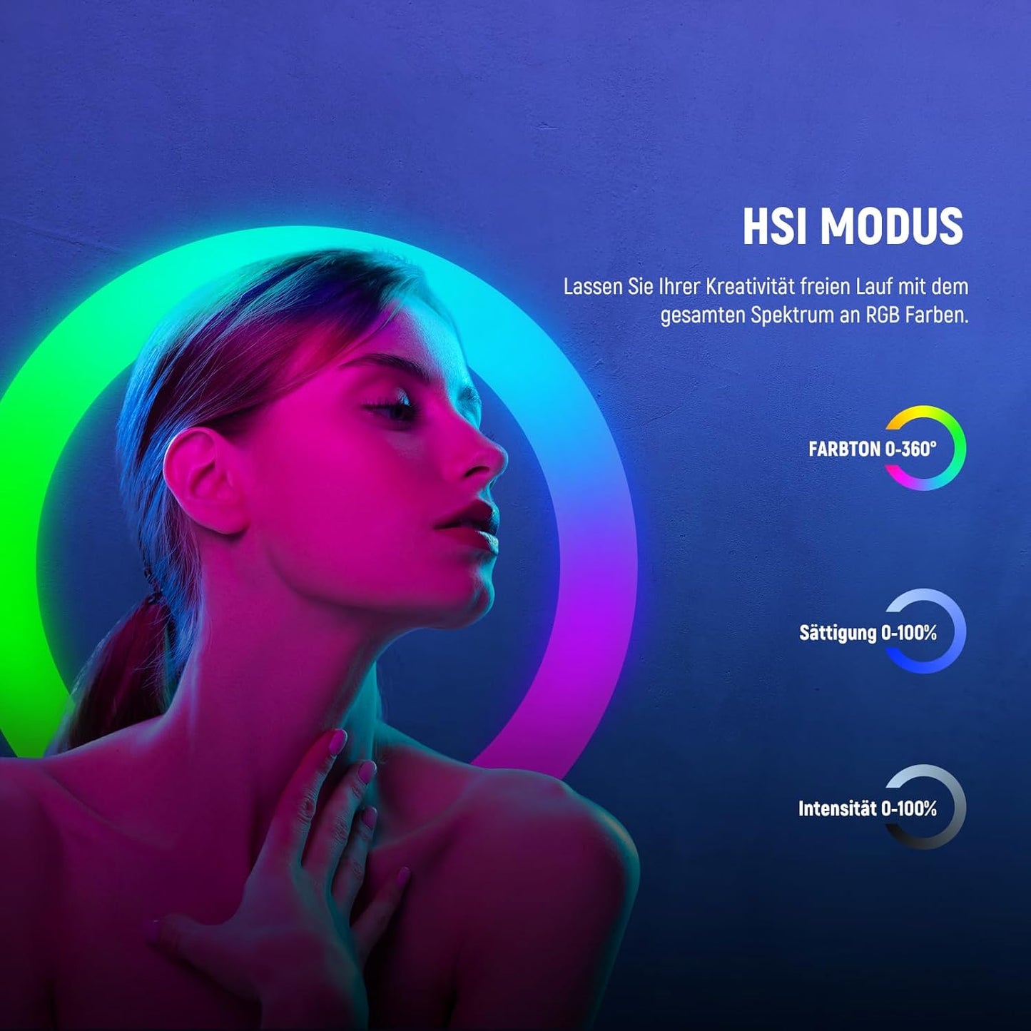 RGB Ringlicht mit Ständer und App-Steuerung, RGB Ringlicht