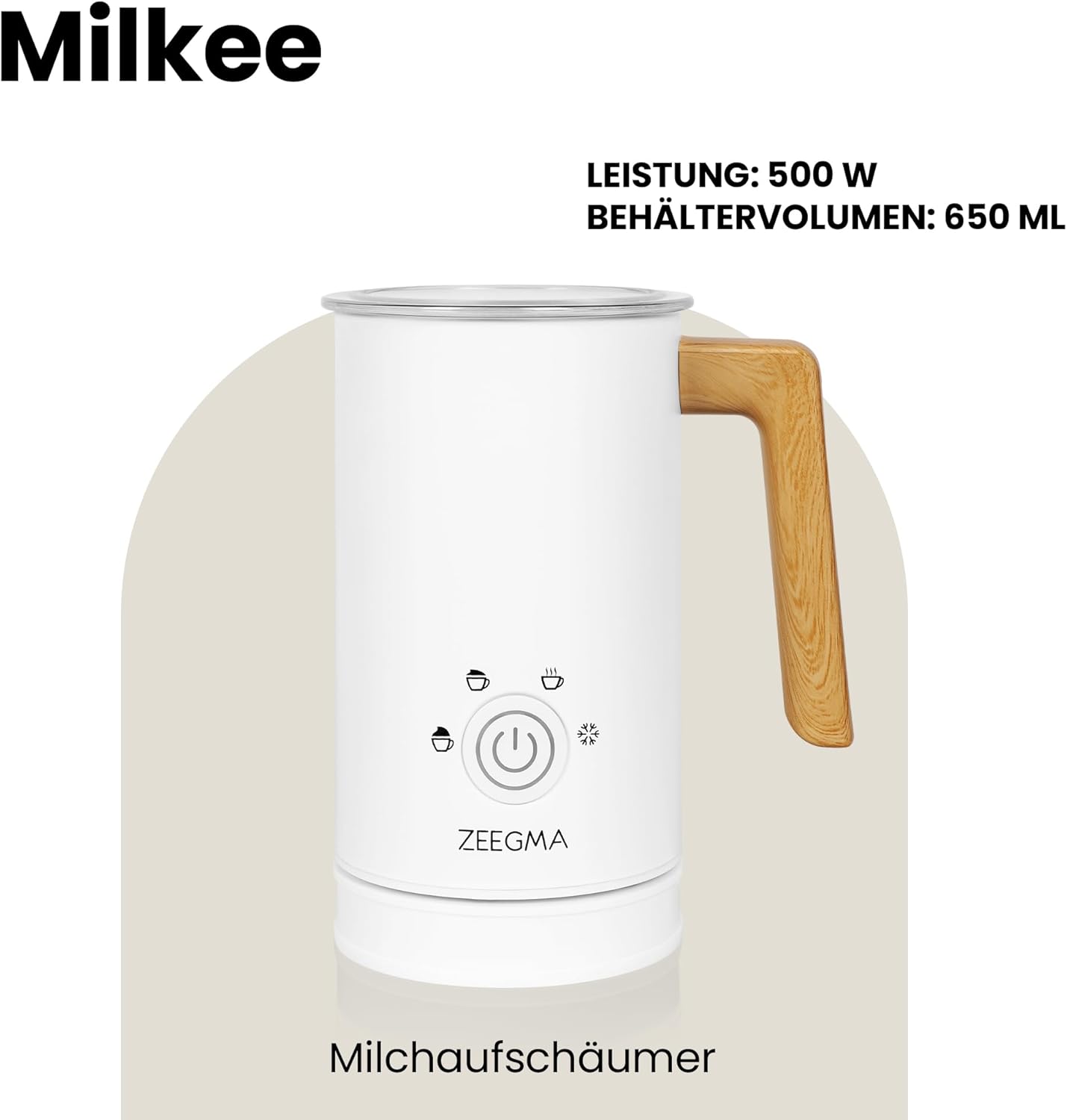 Milkee Milchaufschäumer für warme & kalte Milch, Weiß