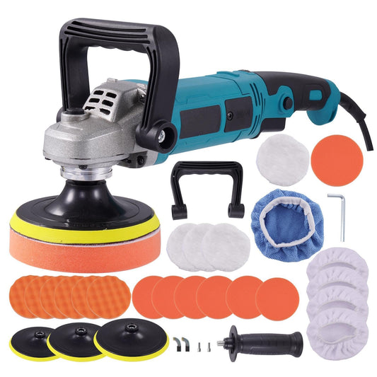 Exzenter-Poliermaschinen Set, 14-teilig, Blau