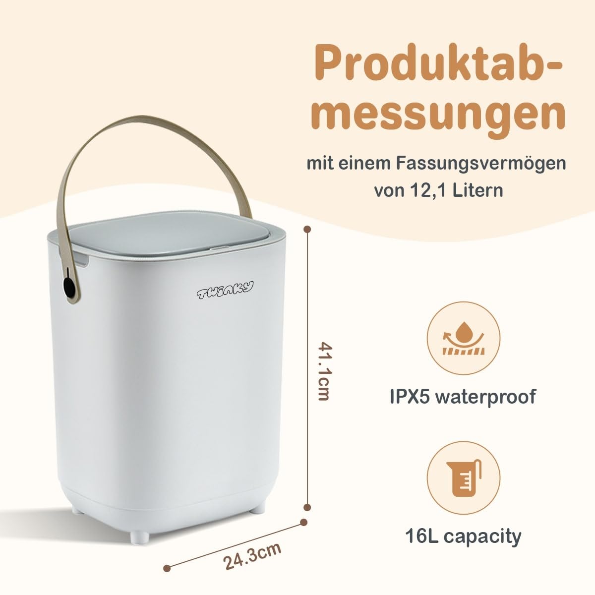 Windeleimer ohne Kassette, Grau