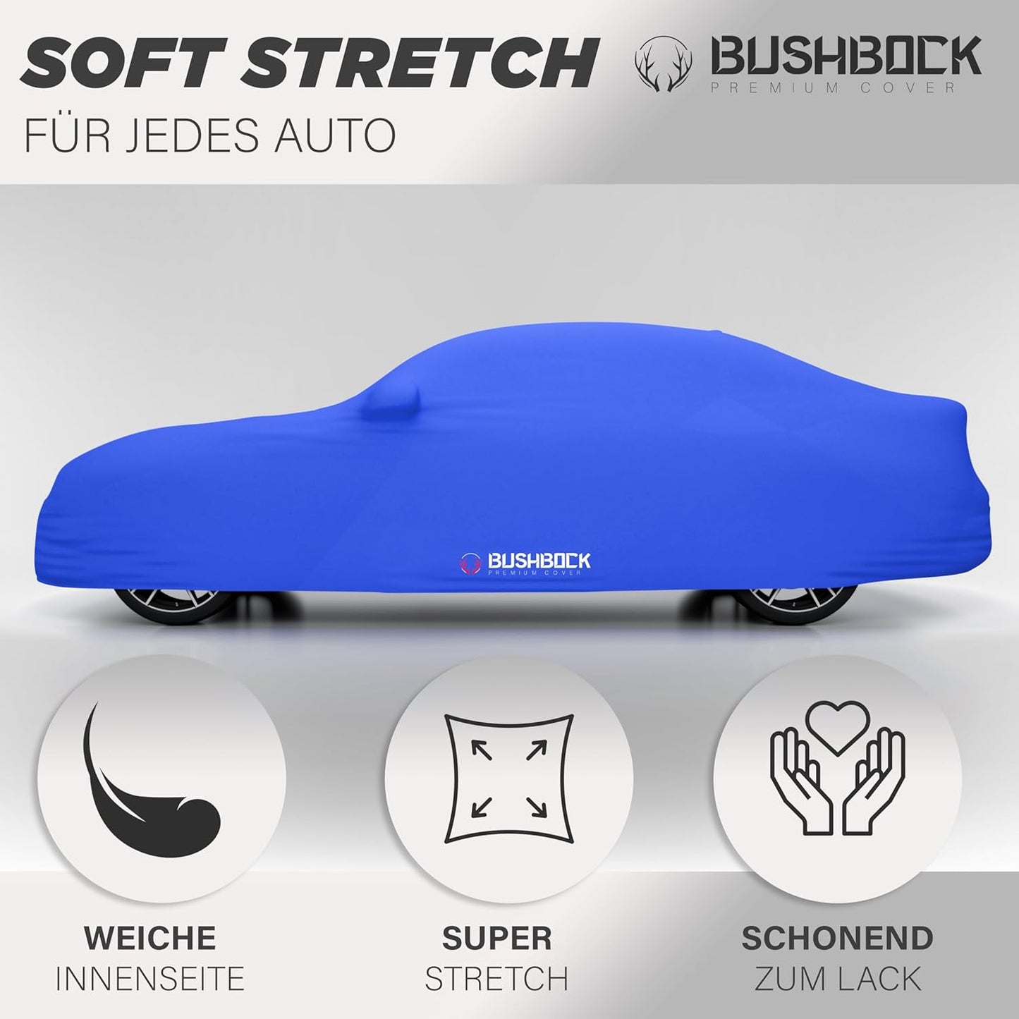 Autoabdeckung Indoor - Satin Schutzhülle (Grösse S), S Blau