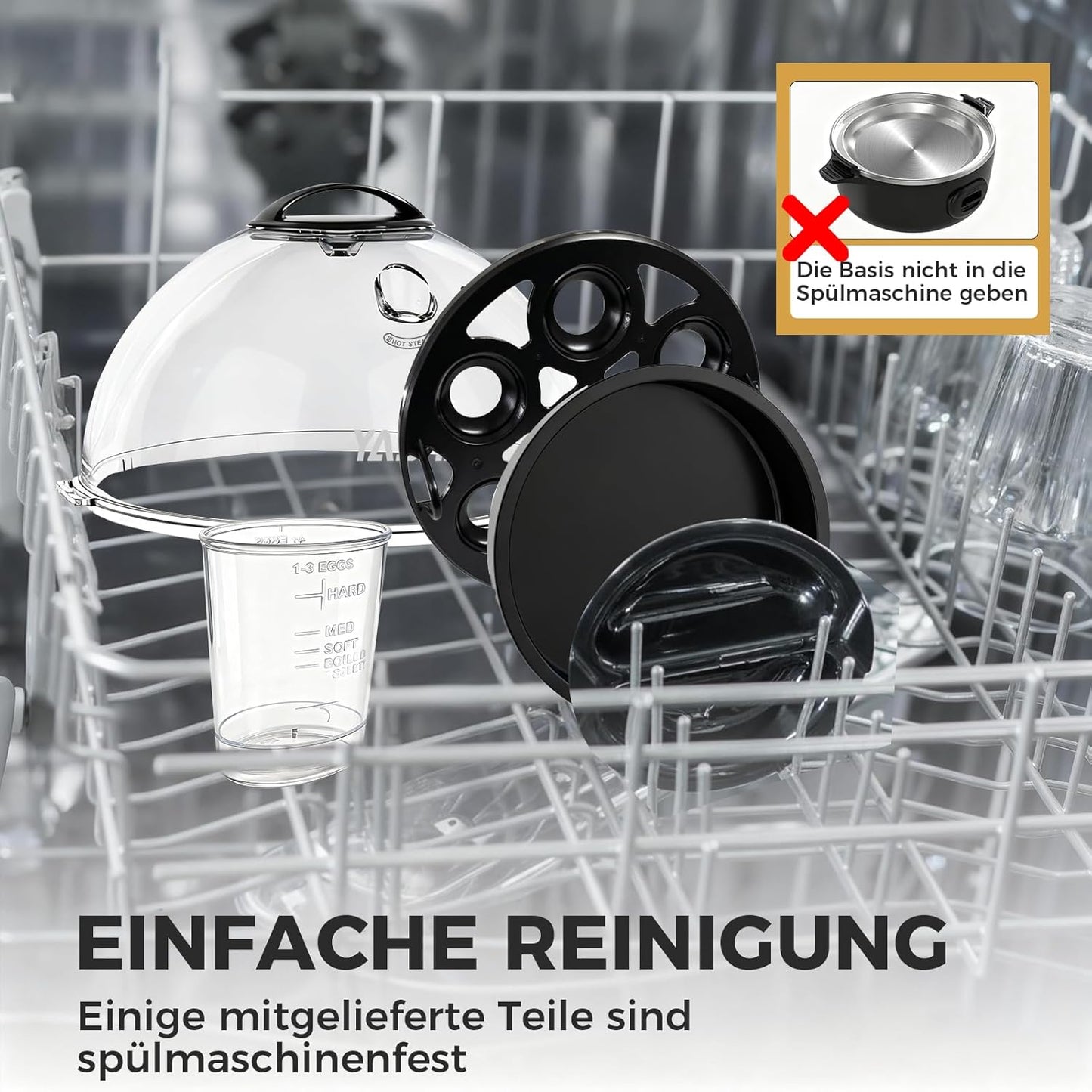 Elektrischer Eierkocher für 7 Eier mit Signalton