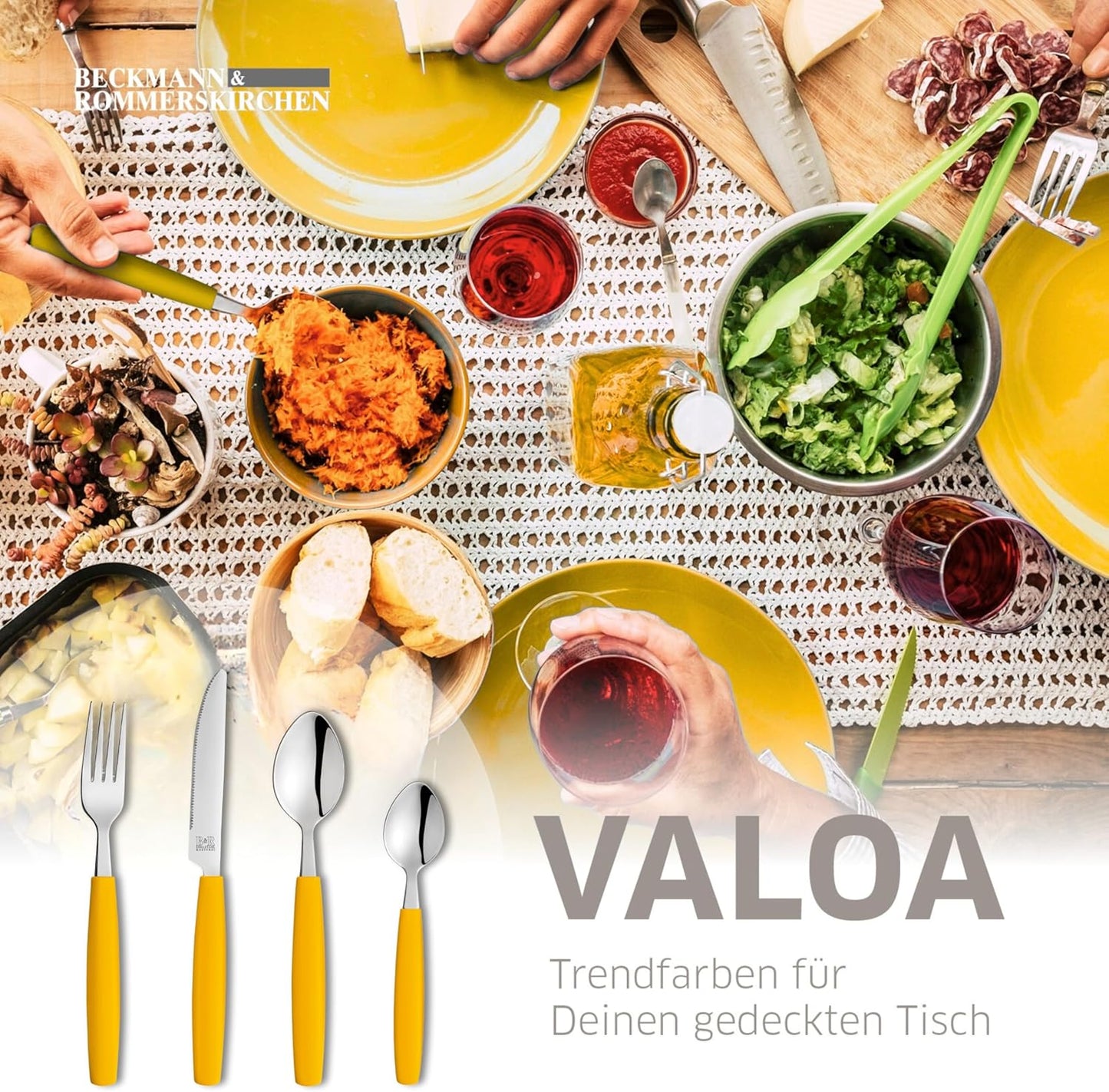 16-teiliges Besteck-Set Valoa für 4 Personen, Gelb