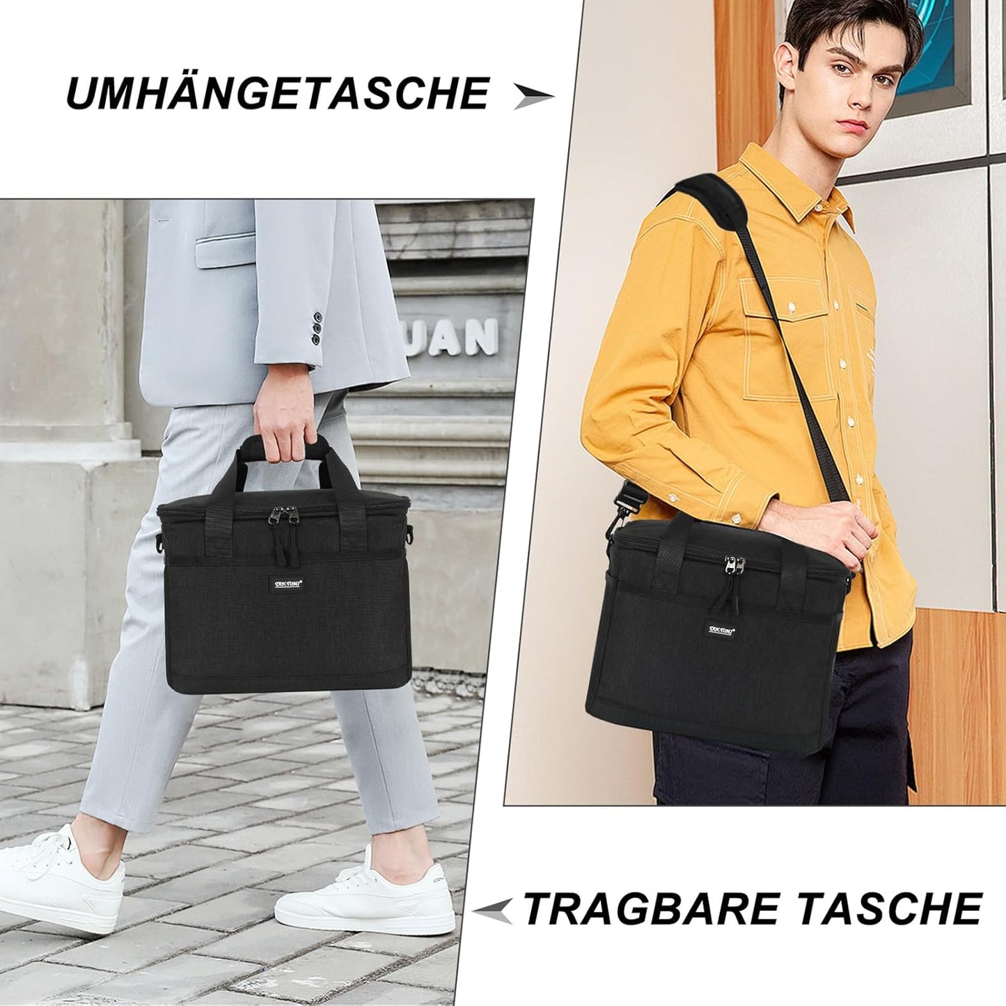 Faltbare Kühltasche, 15L Schwarz