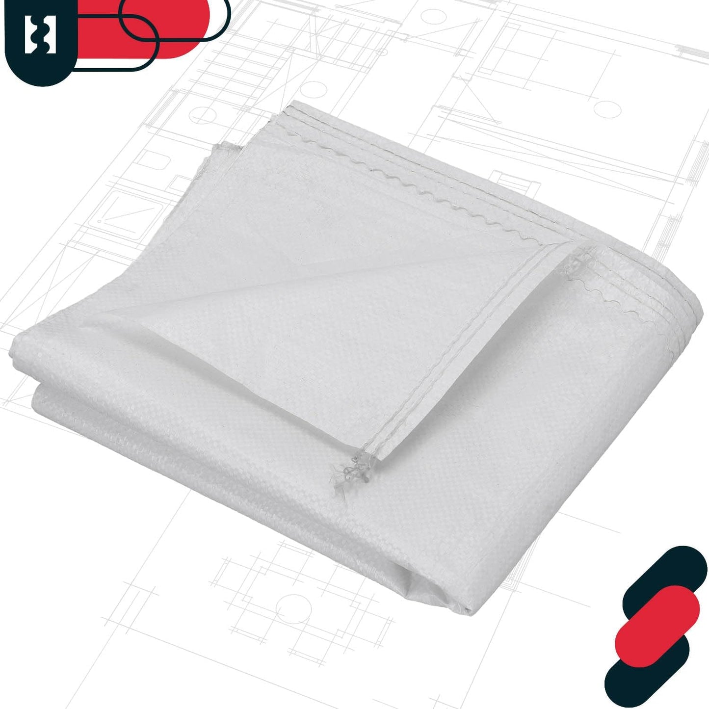 20er-Set Gewebesack, 20er Set 65x105cm Weiß