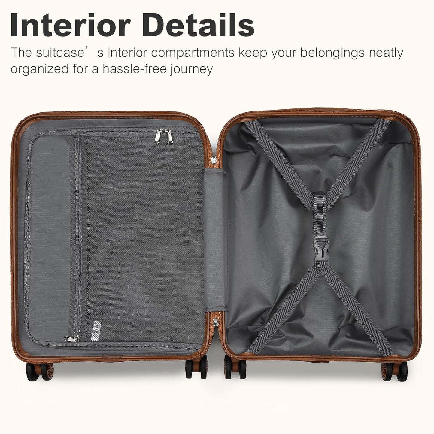 Hartschalen-Reisekoffer, XL(75cm) Schwarz/Braun
