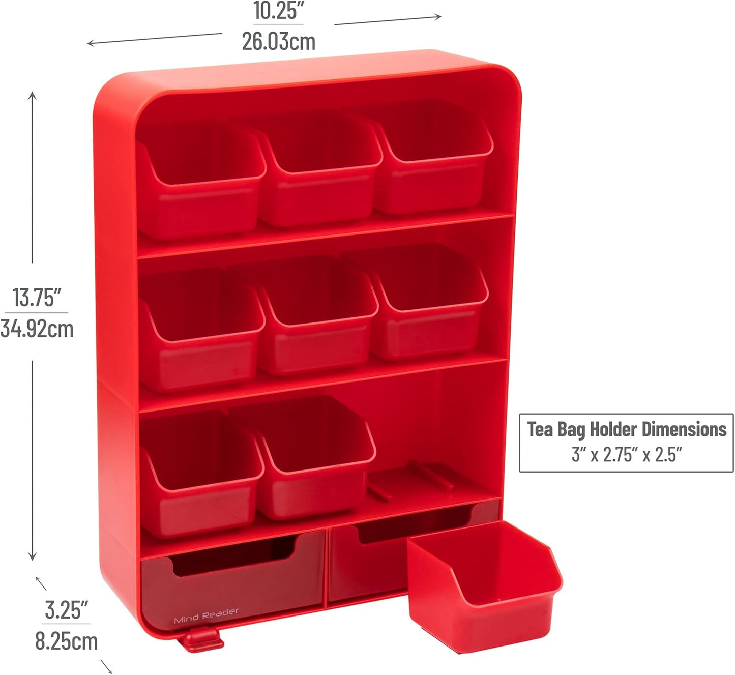 TBORG-RED Teebeutel-Organizer, Rot