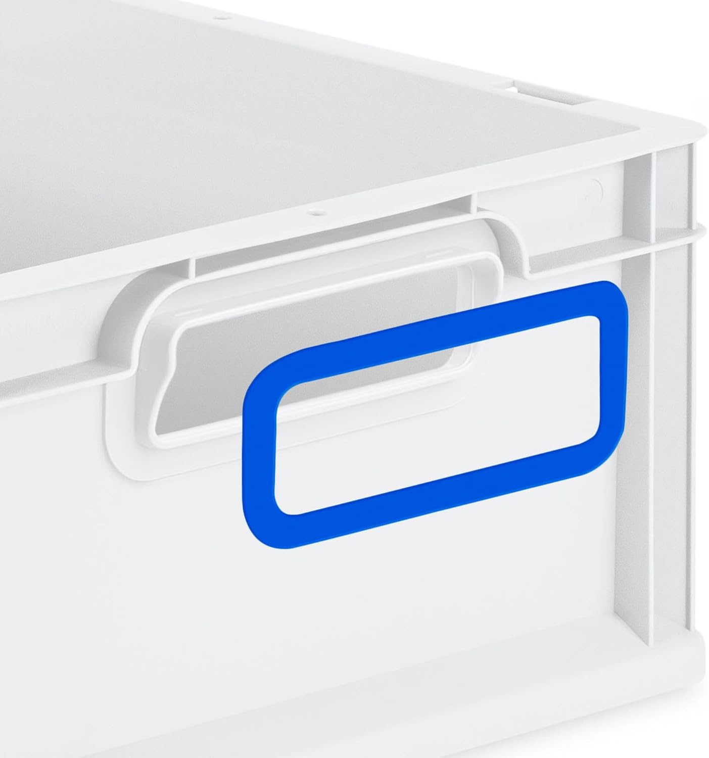 Eurobox NextGen Stapelbehälter (11 L, Griffe offen), HxBxT 12x30x40cm, 11 Liter Grau - Griffe Blau Offen