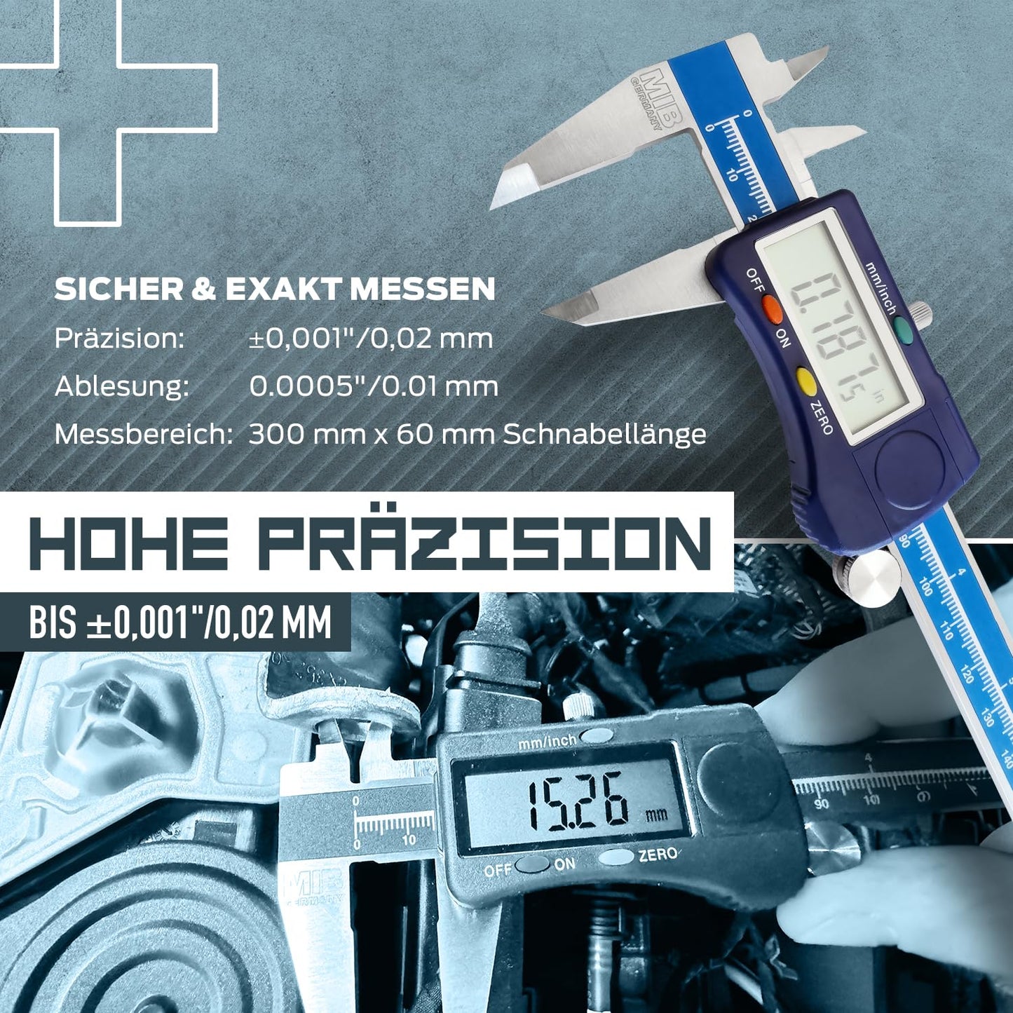 Digitaler Messschieber mit LCD-Display, DIN 862 300mm