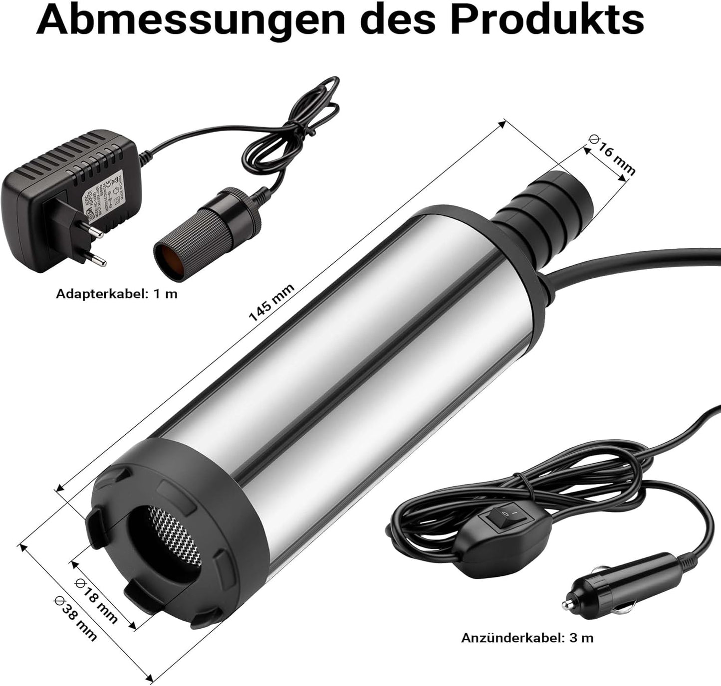 Mini Tauchpumpe 12V für Wasser & Dieselöl