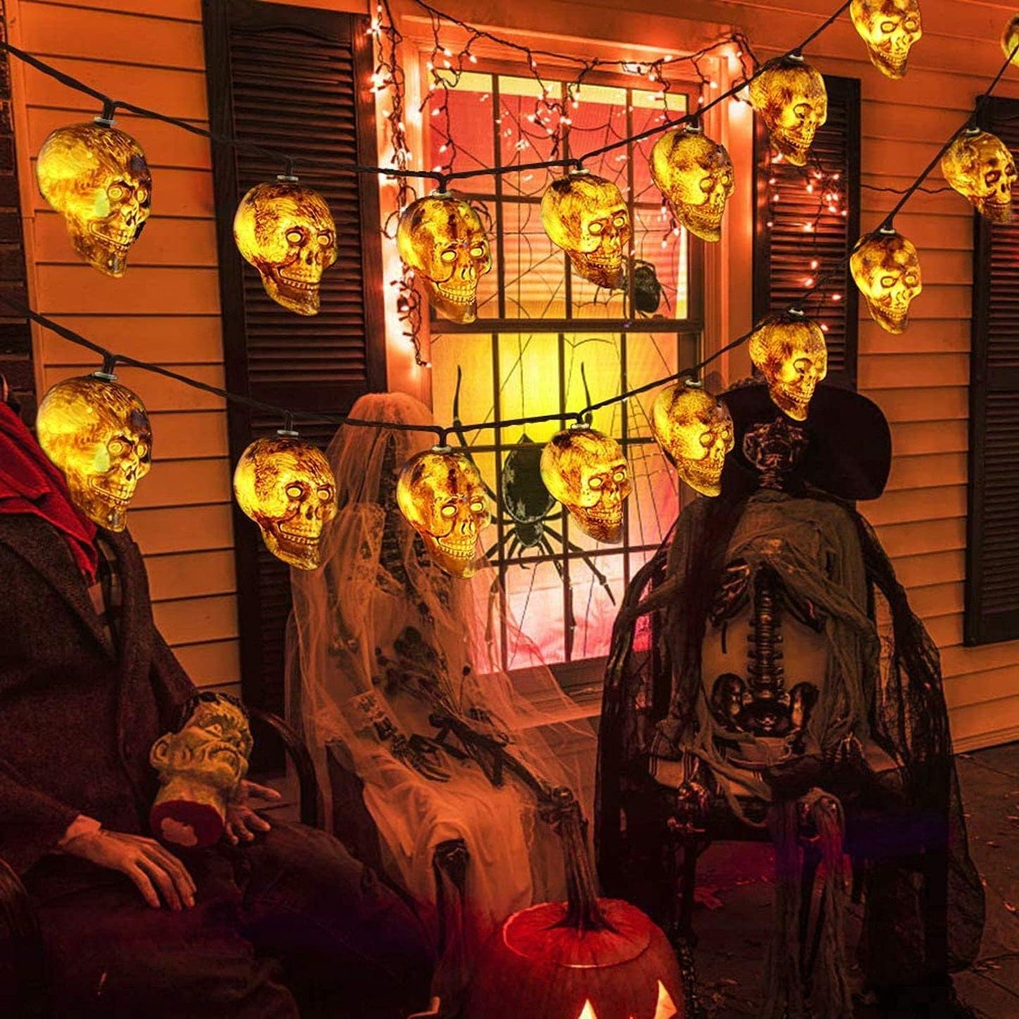 Halloween Totenkopf-Lichterkette, Totenkopf-lichterketten