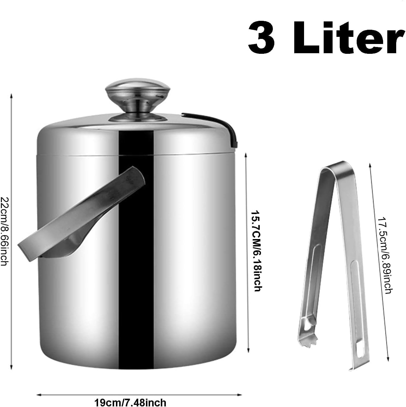 Eiseimer mit Deckel und Zange, 3L