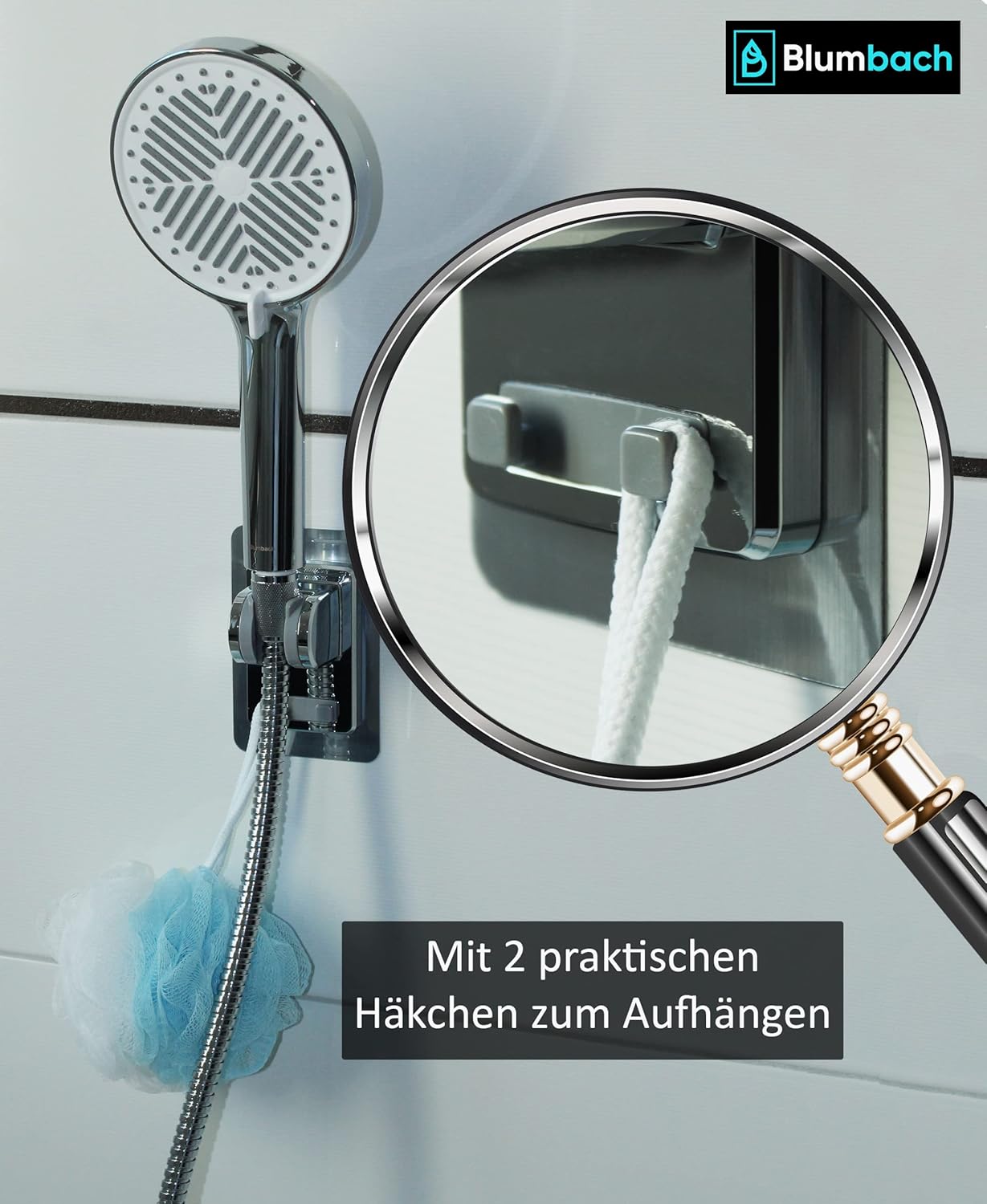 Duschkopfhalterung ohne Bohren, Chrom