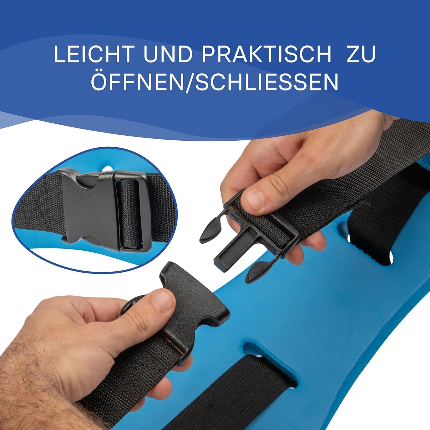 Verstellbarer Schwimmgürtel für Aquafitness und Gymnastik, Blau