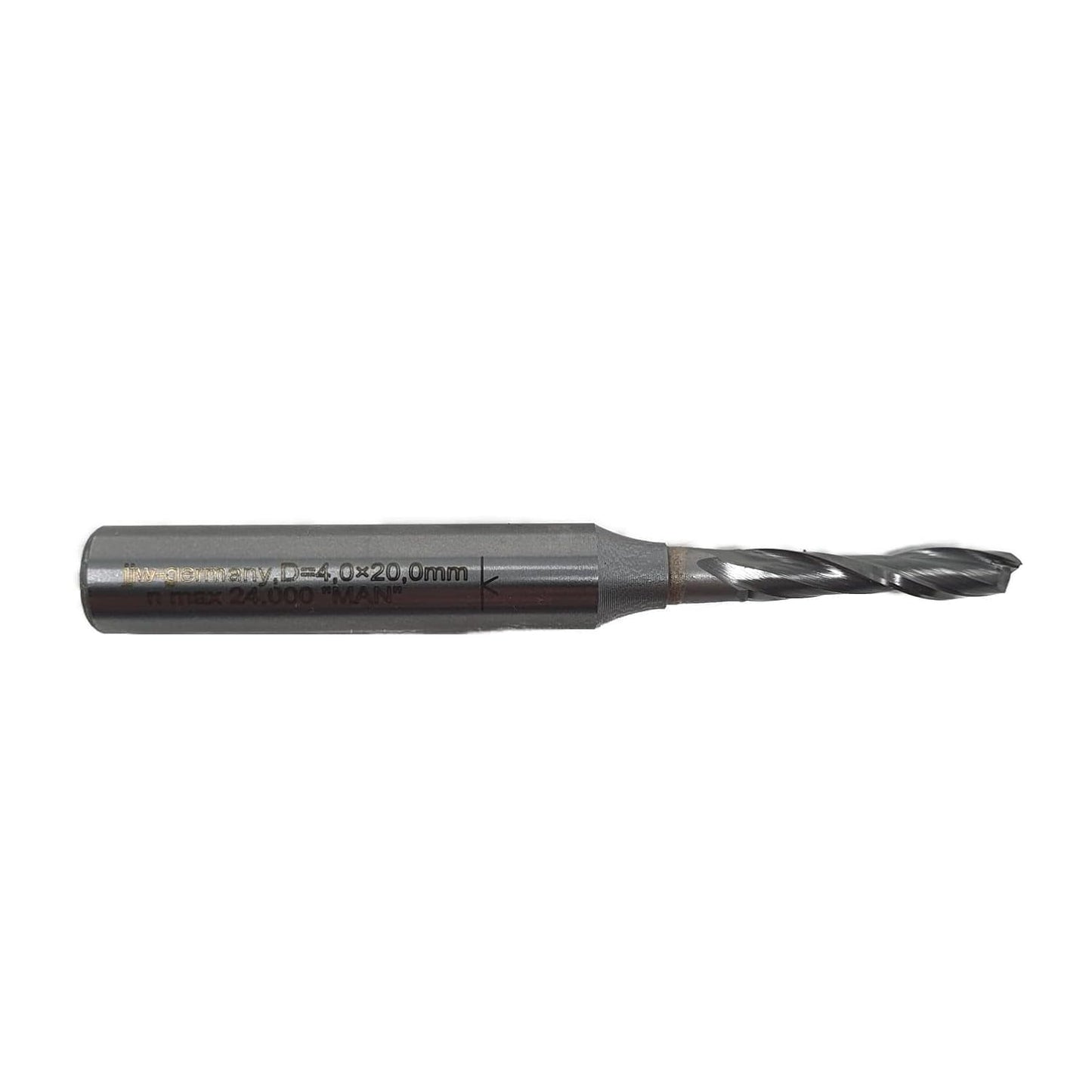 Spiralnutfräser für Oberfräse, D= 4,0 mm NL 20,0 mm GL 68
