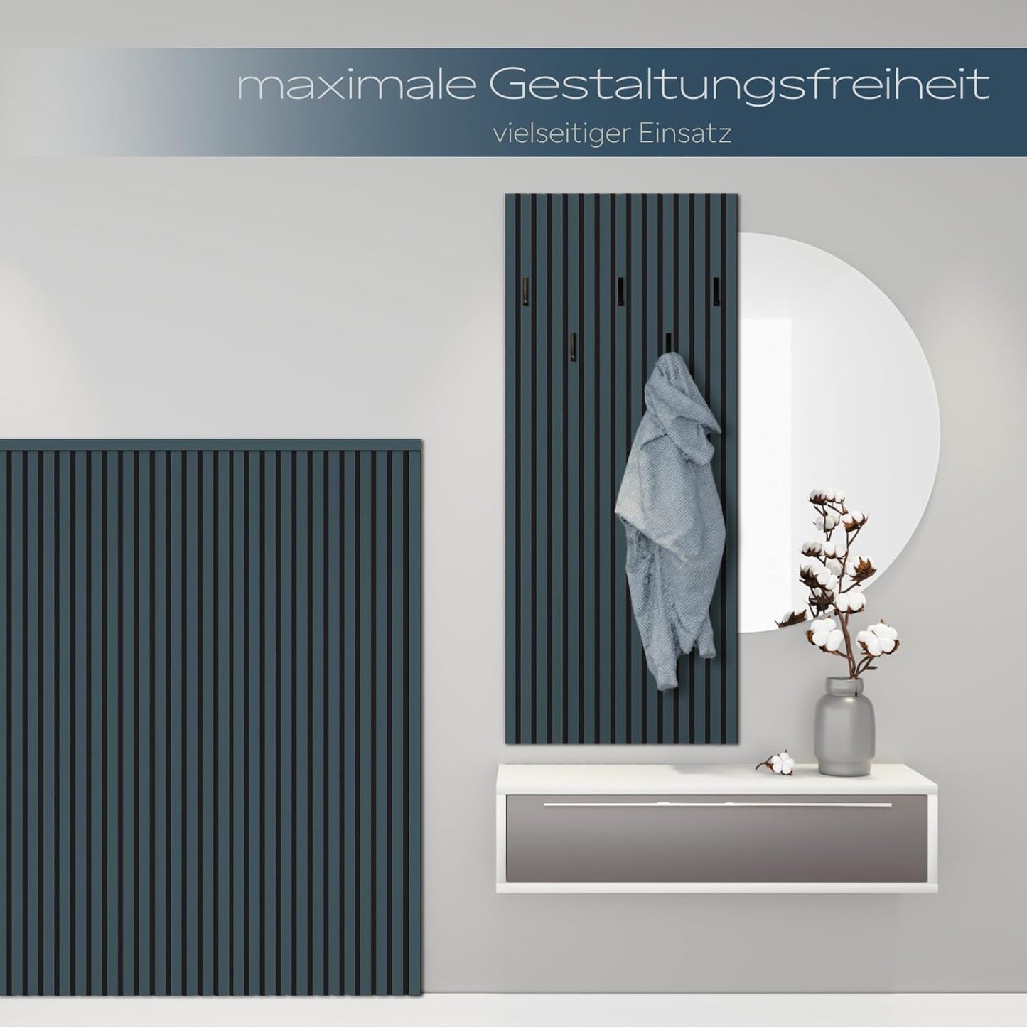 Akustikpaneele Lamellenverkleidung, Ocean 0.6W x 1.4L m