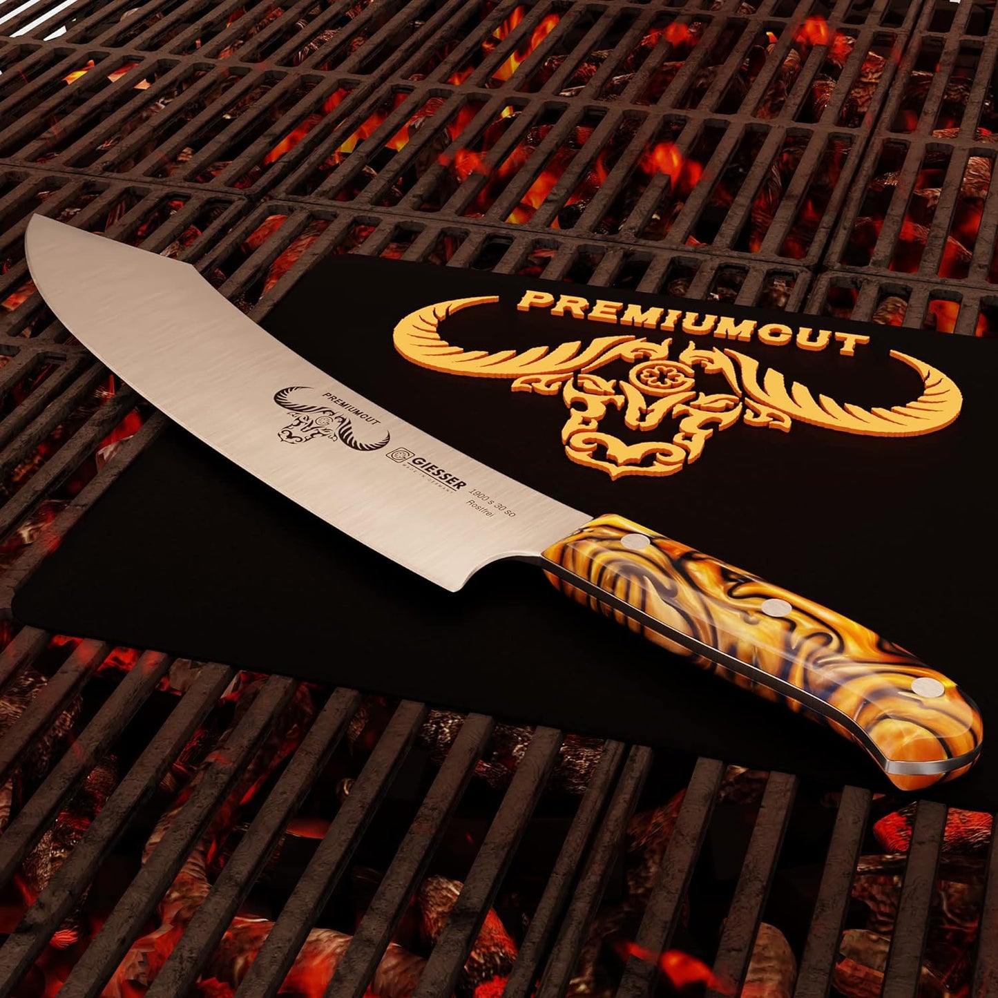 PremiumCut Barbecue No. 1 Kochmesser, 30 cm Barbeque, Spicy Orange