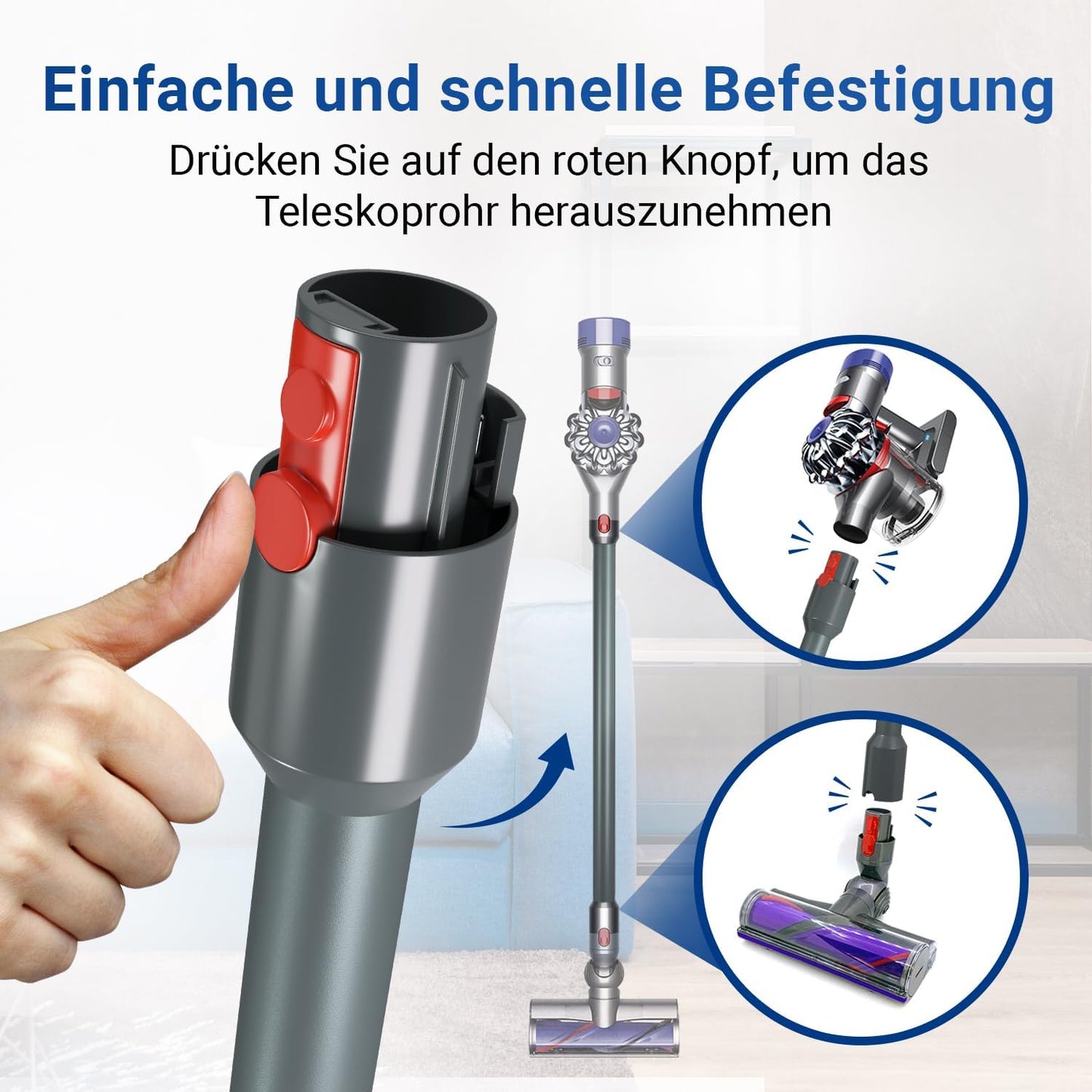Ersatz-Saugrohr für Dyson, Grau