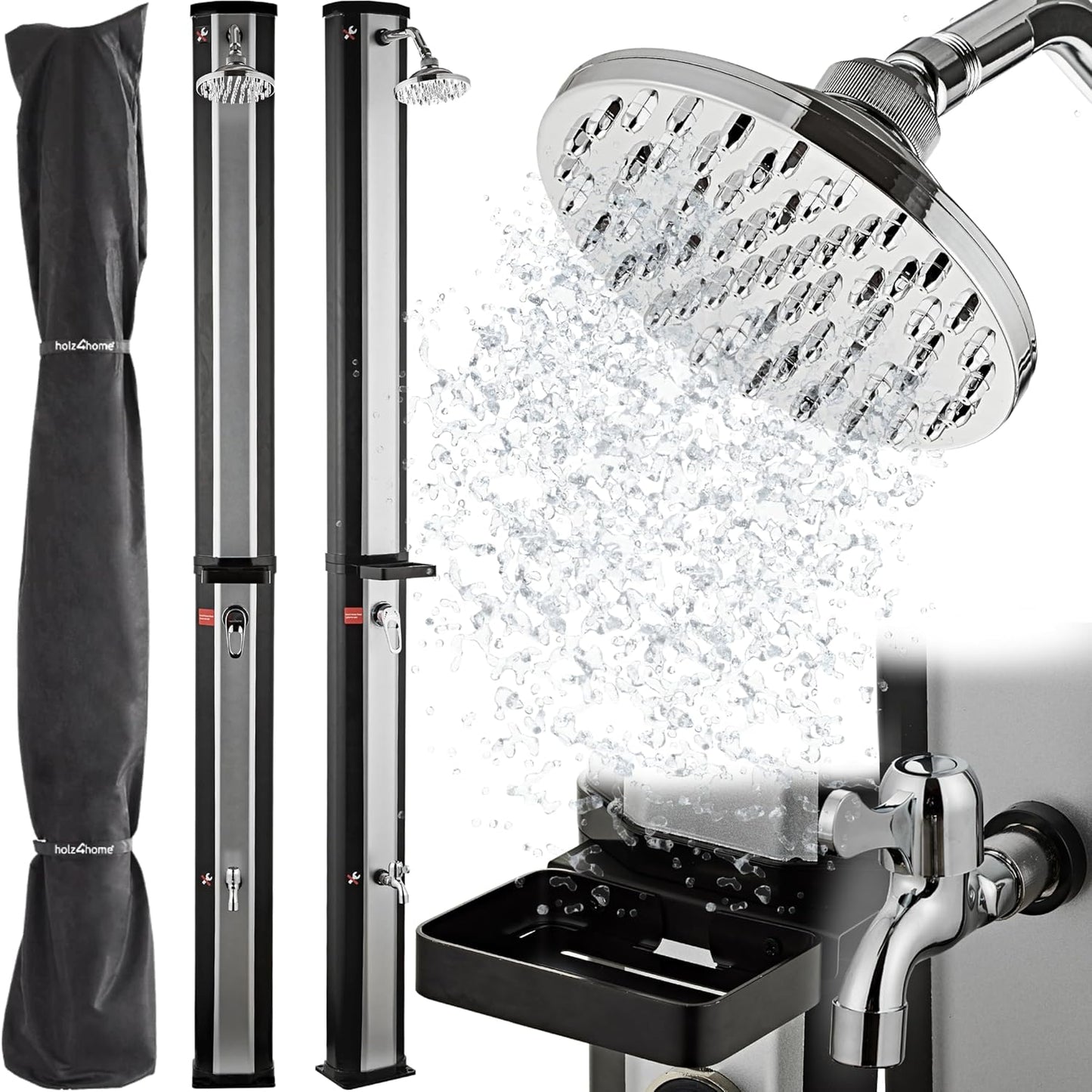 Solardusche für Garten & Pool mit Warmwasser (40 L), 40 L