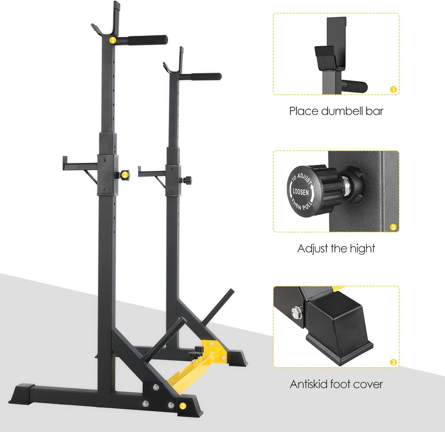 Höhenverstellbares Squat Rack für Zuhause (bis 250 kg)