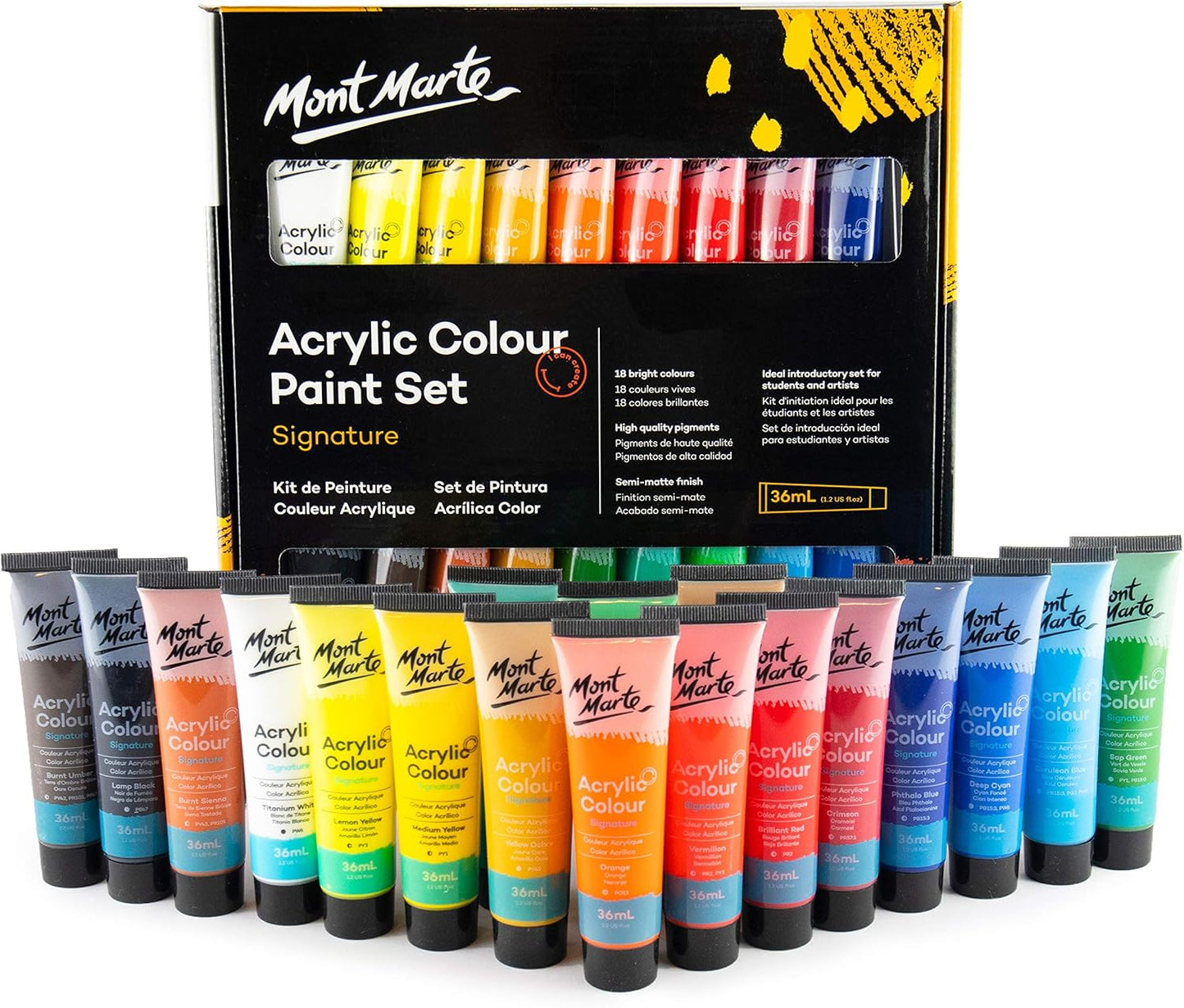 18-teiliges Acrylfarben Set Premium, 18 Farben