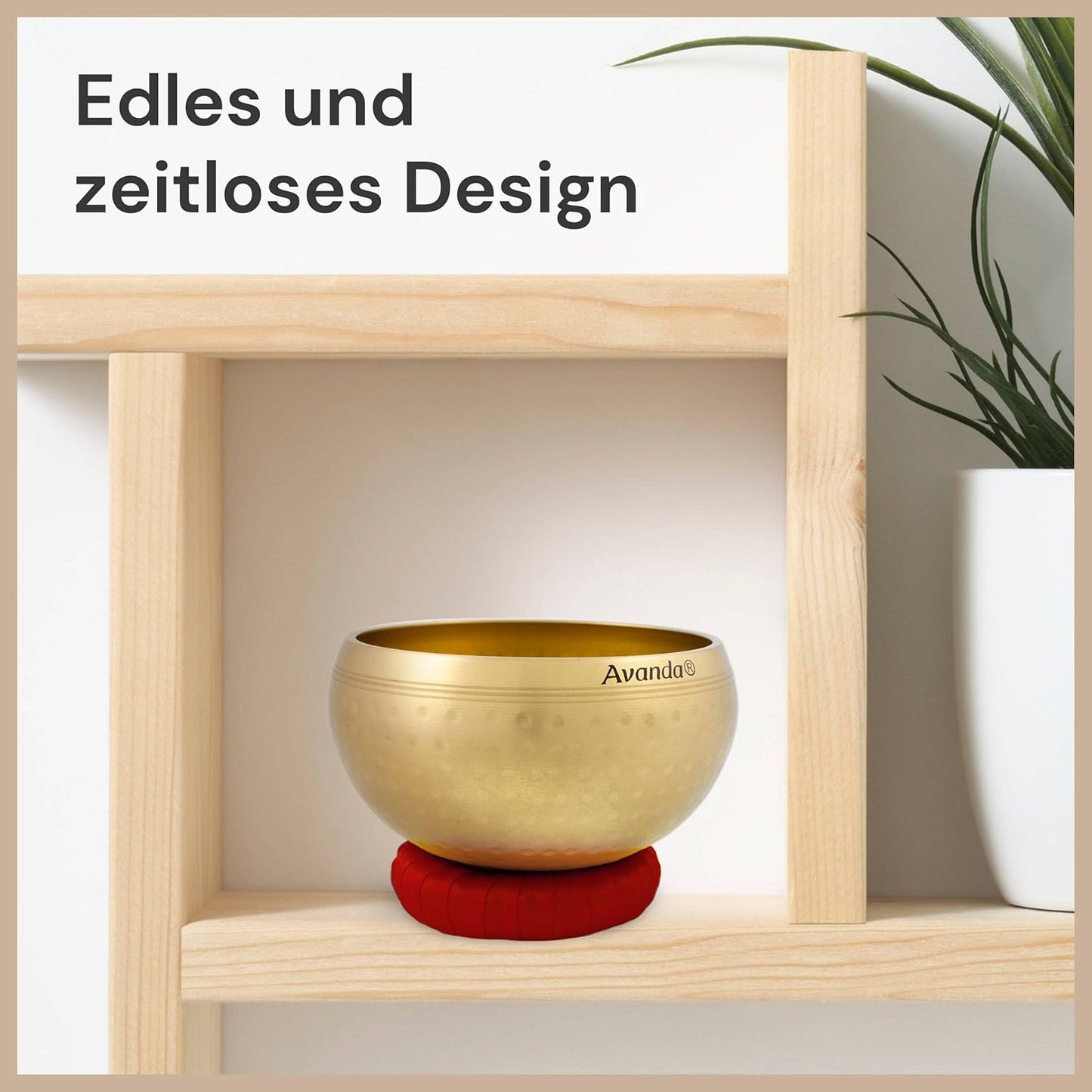 Tibetisches Klangschalen-Set für Meditation, 10 cm Rot