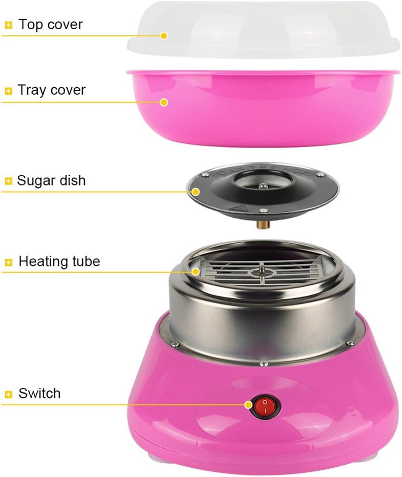 Mini Zuckerwattemaschine 220V 450W, Rosa