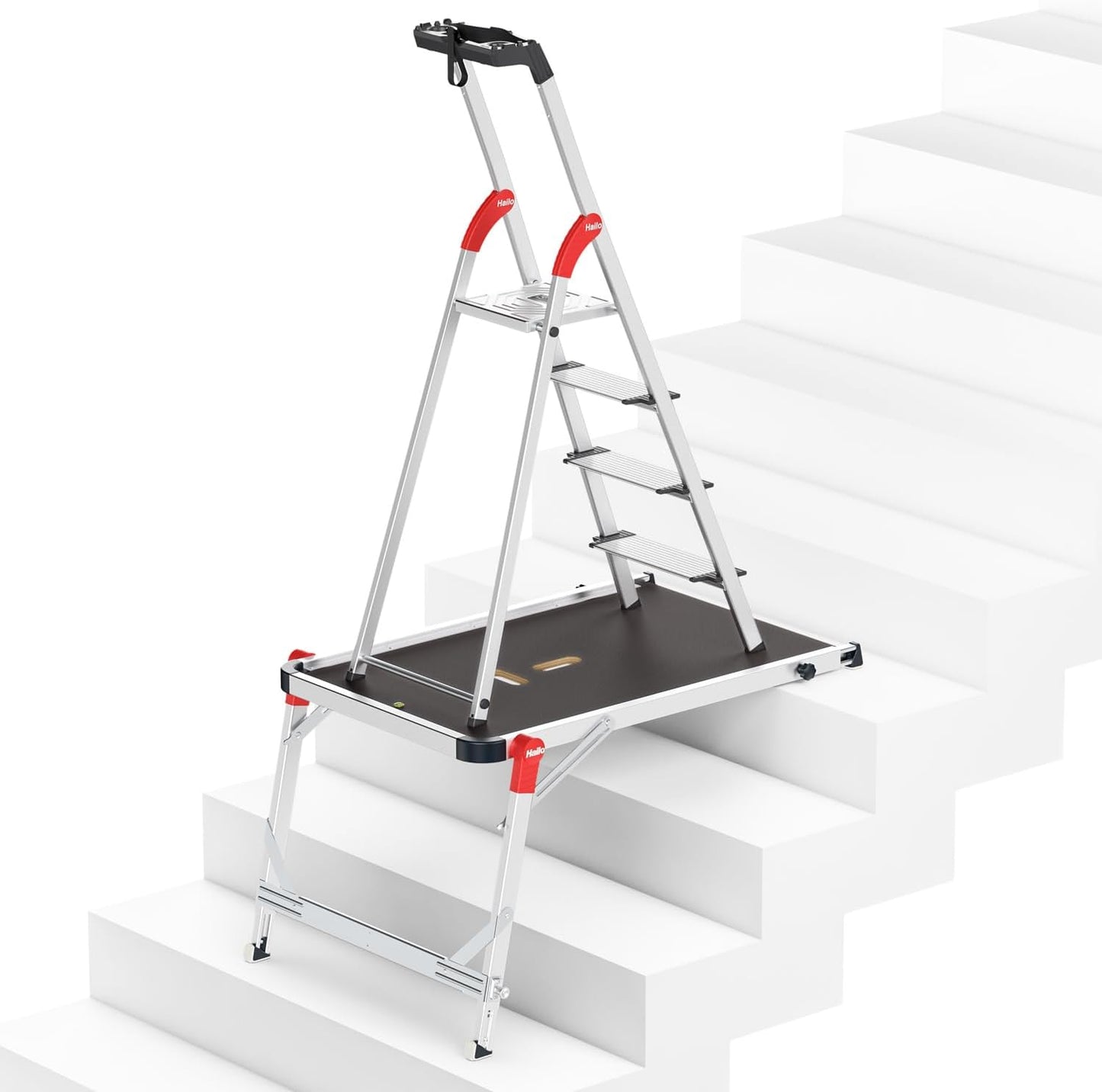 Stehleiter L80 ComfortLine mit Treppenpodest, 4 Stufen inkl. Treppenpodest