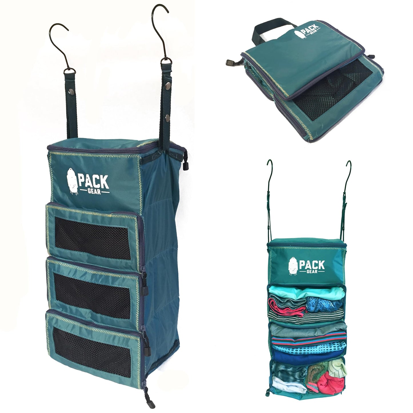 Hängekoffer-Organizer für Handgepäck Koffer, Small (Carry-On) Grün