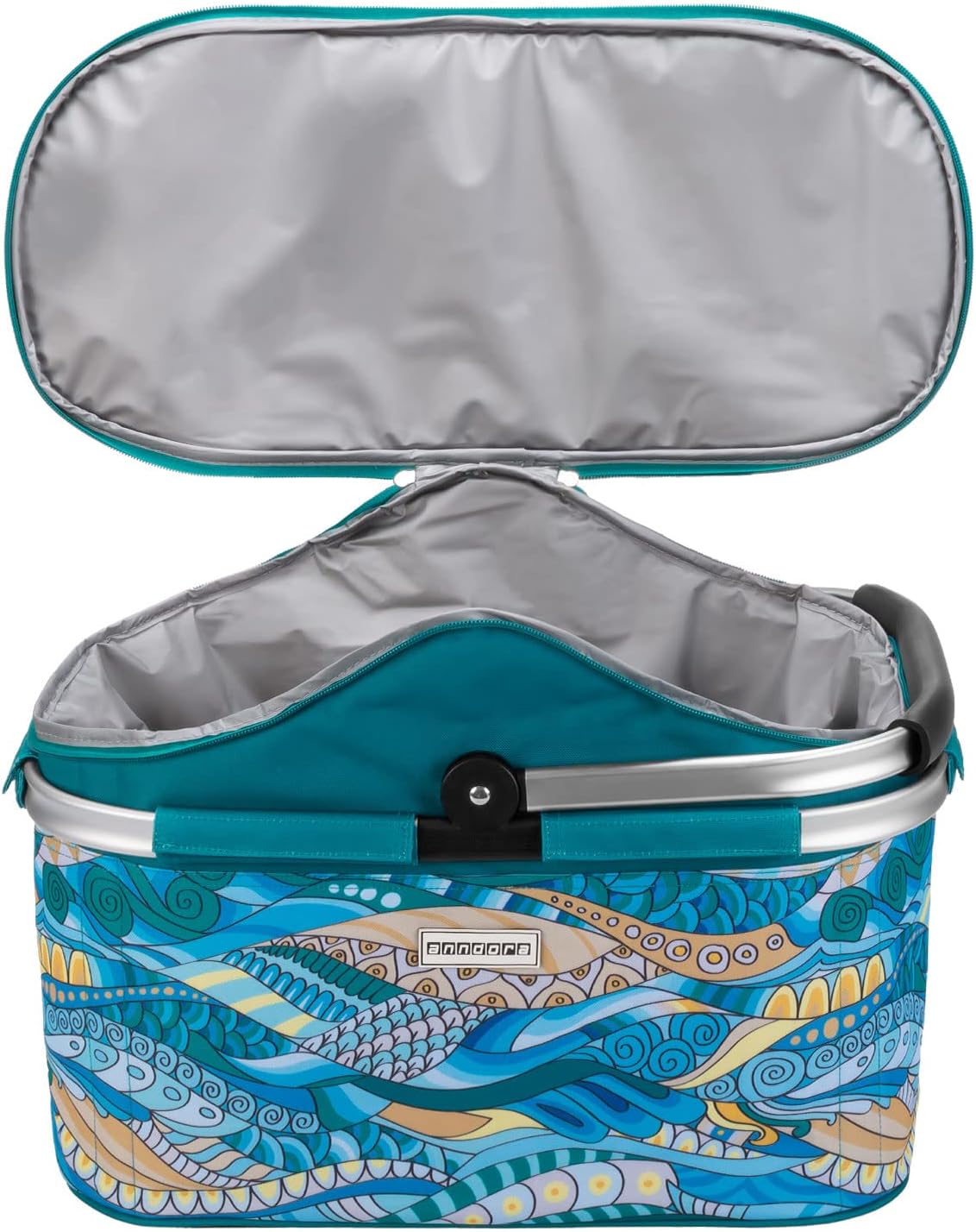 Isolier-Einkaufskorb für Picknick, Iso: Ocean Türkis