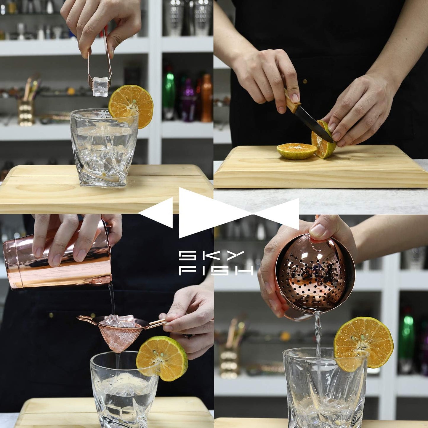 Boston Shaker Set, Roségold 32-teilig