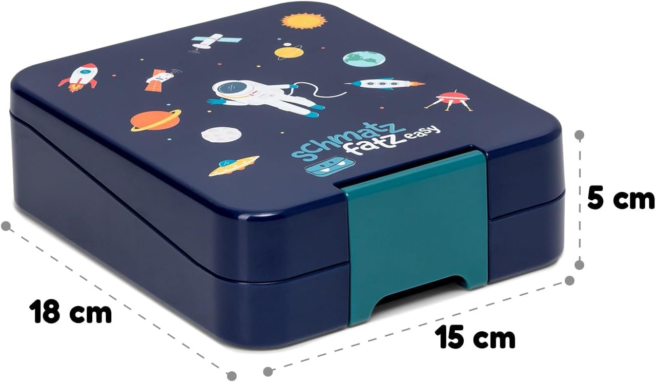 Brotdose für Kinder, Marineblau Space Neo