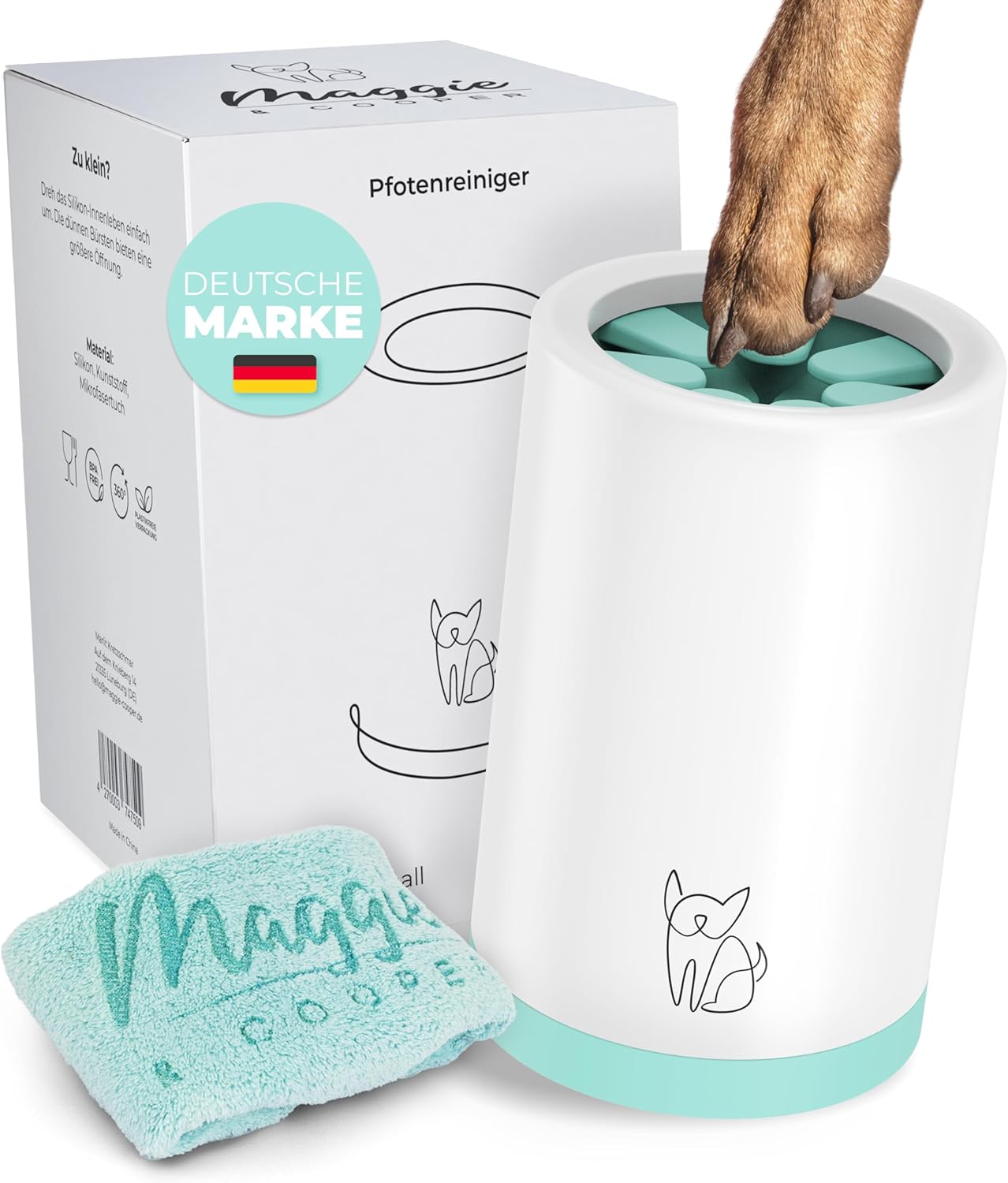 Pfotenreiniger mit Mikrofaserhandtuch, Large