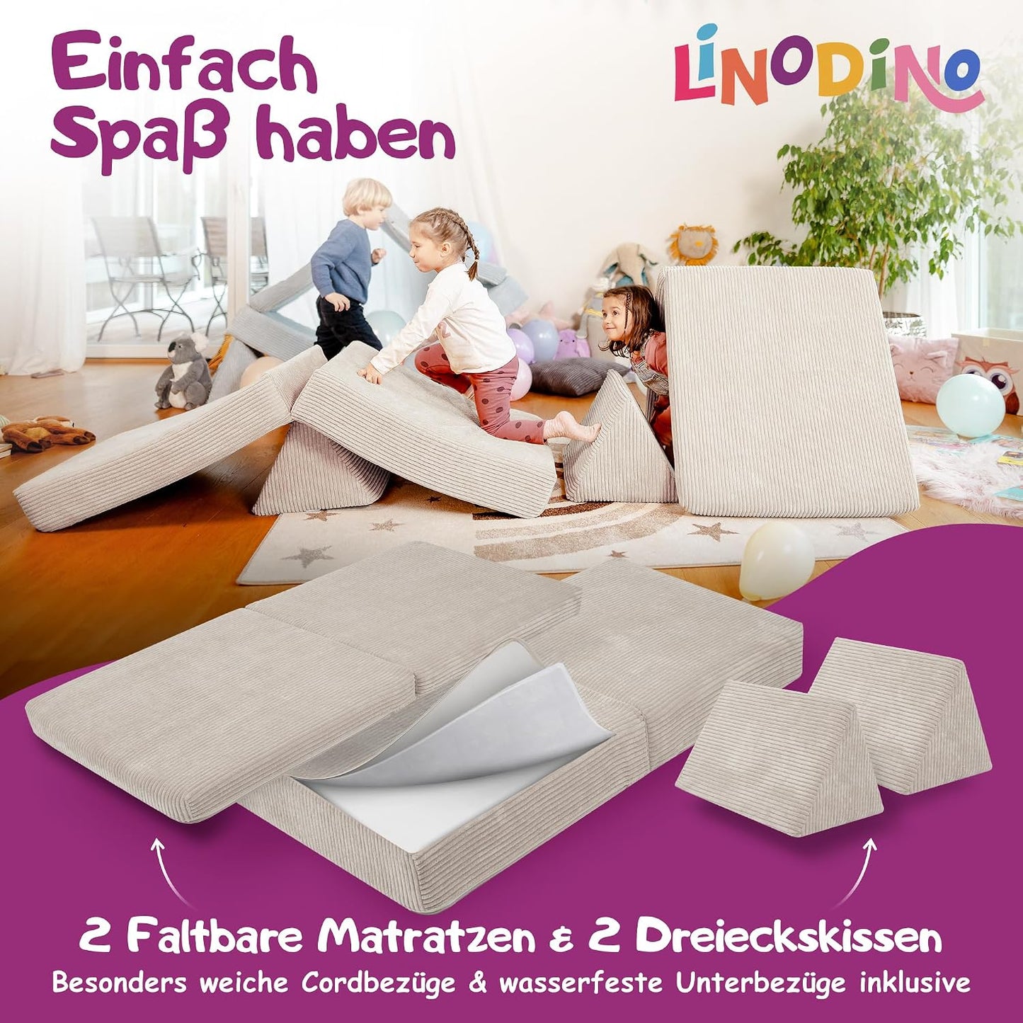Spielsofa für Kinder, Elfenzauber Beige